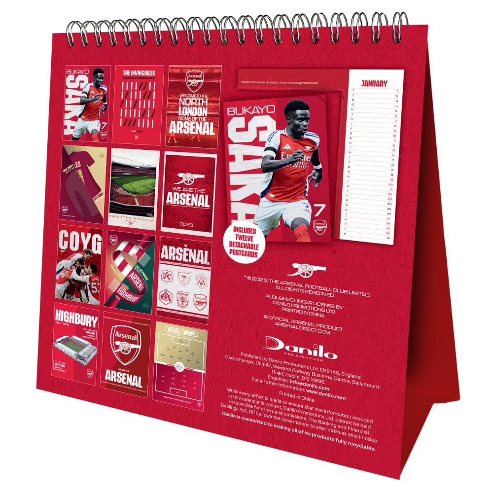 2026 Arsenal FC - Desk Easel Calendar