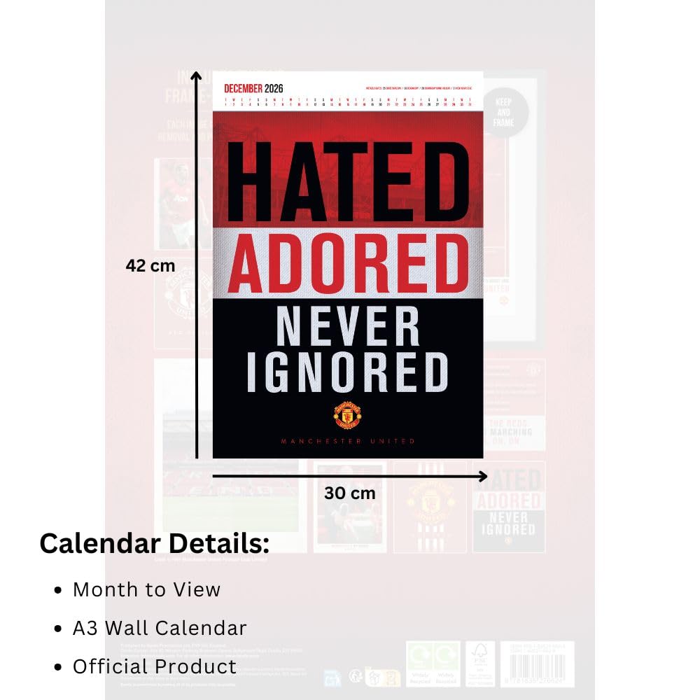 2026 Manchester United FC - A3 Deluxe Wall Calendar