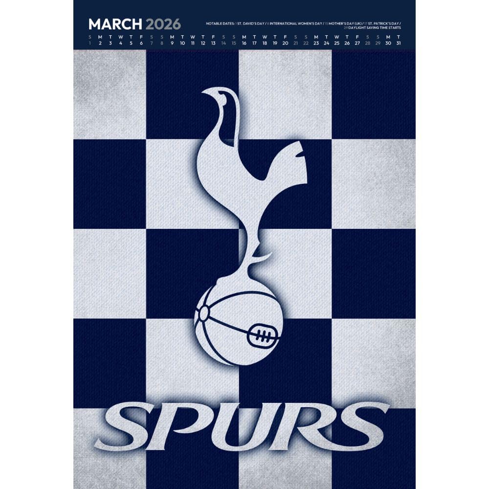 2026 Tottenham Hotspur FC - A3 Deluxe Wall Calendar