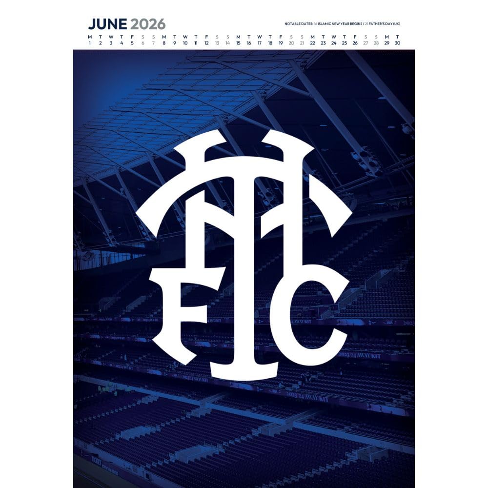 2026 Tottenham Hotspur FC - A3 Deluxe Wall Calendar