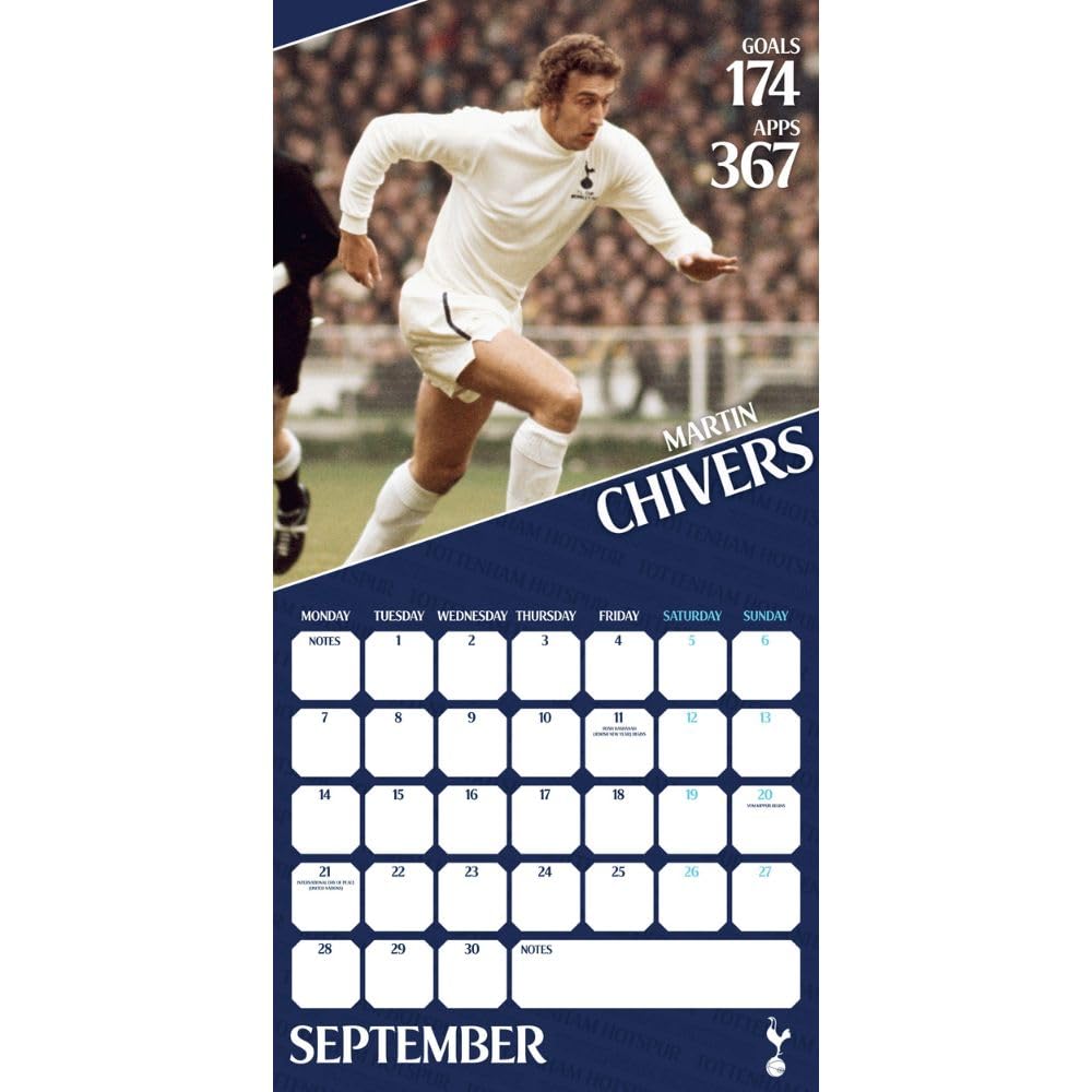 2026 Tottenham Hotspur FC Legends - Square Wall Calendar