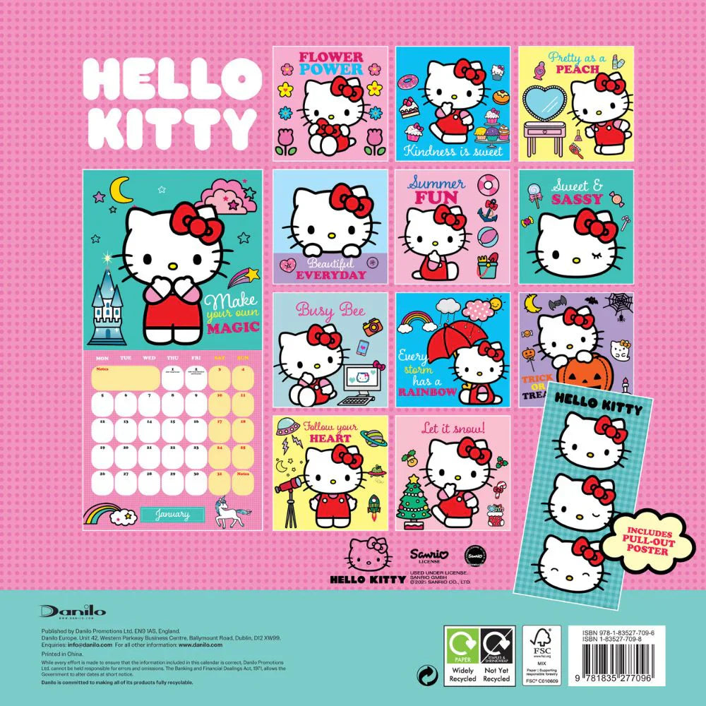 2026 Hello Kitty - Square Wall Calendar