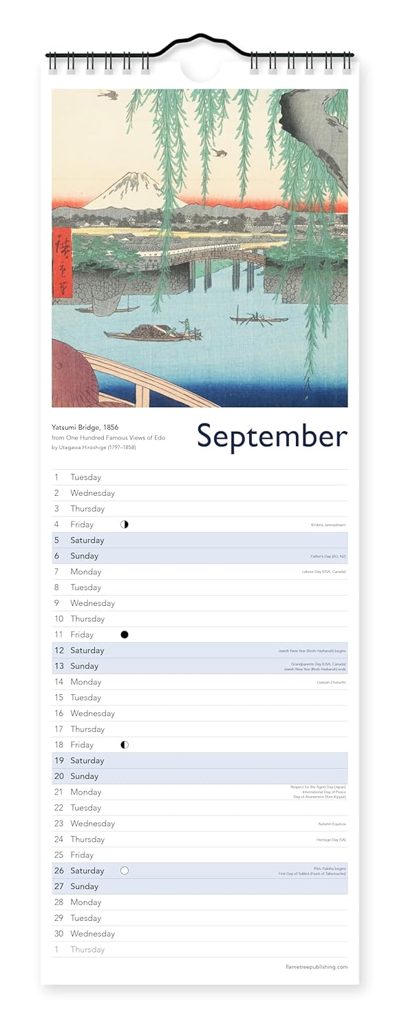 2026 Japanese Woodblocks - Slim Wall Calendar