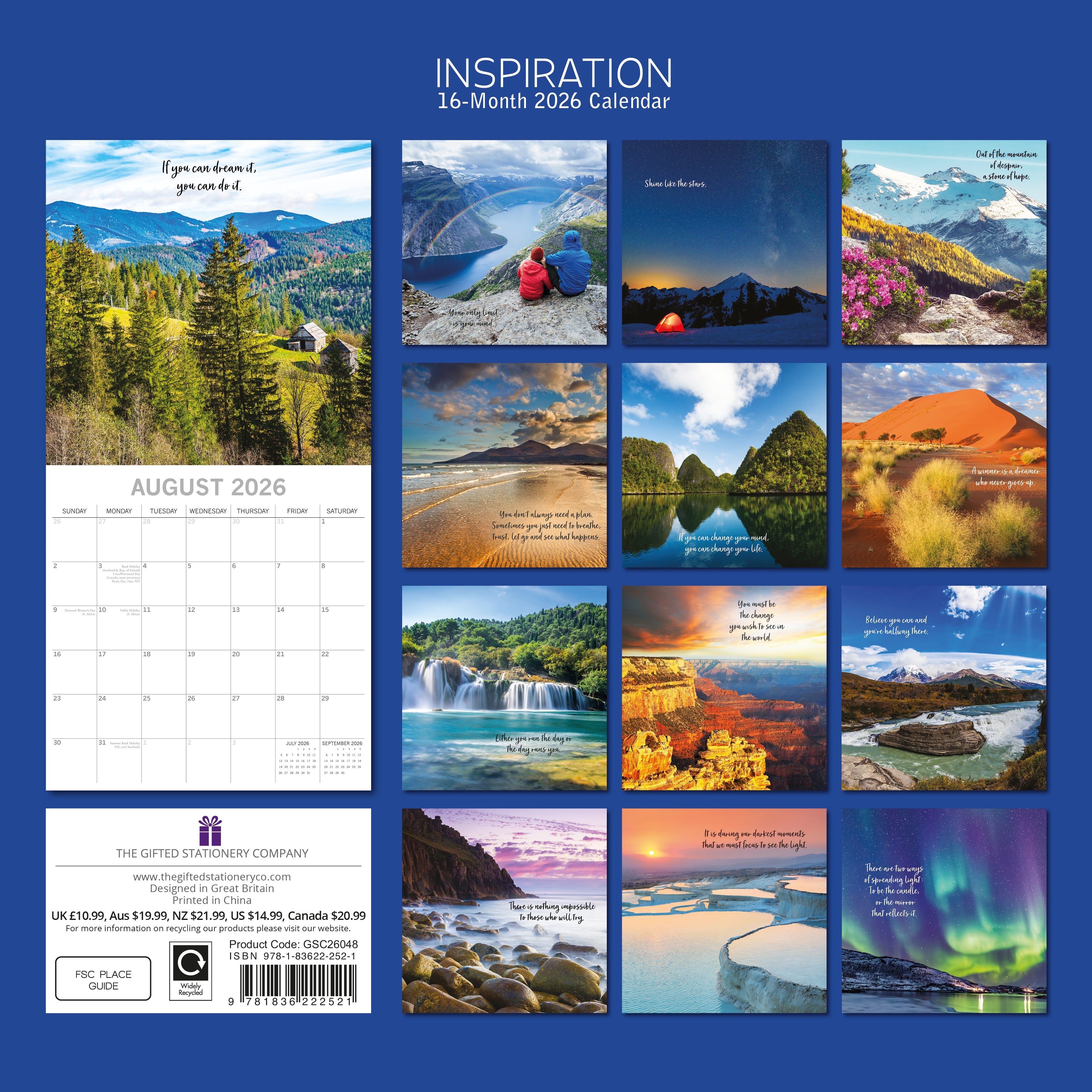 2026 Inspiration - Square Wall Calendar