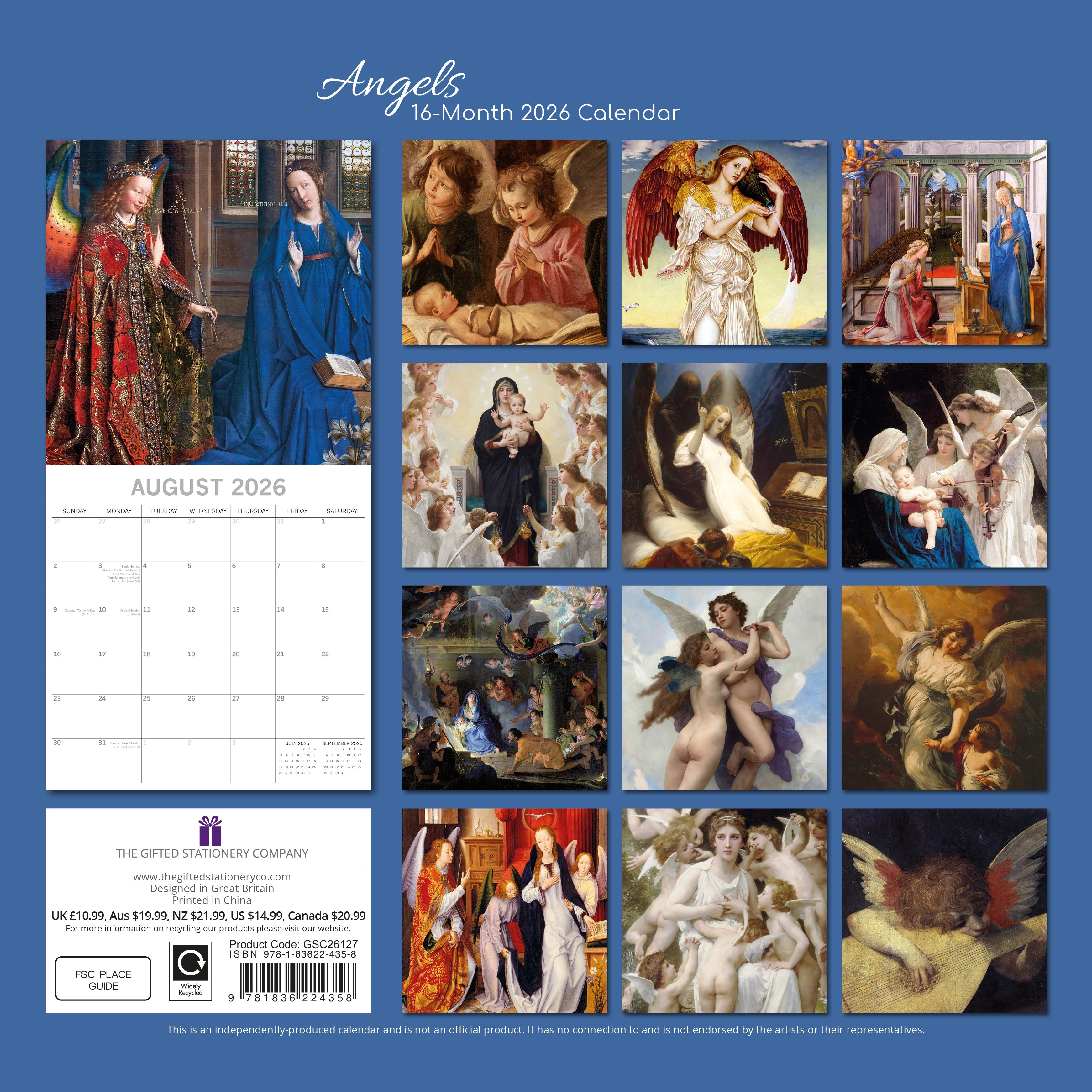 2026 Angels - Square Wall Calendar