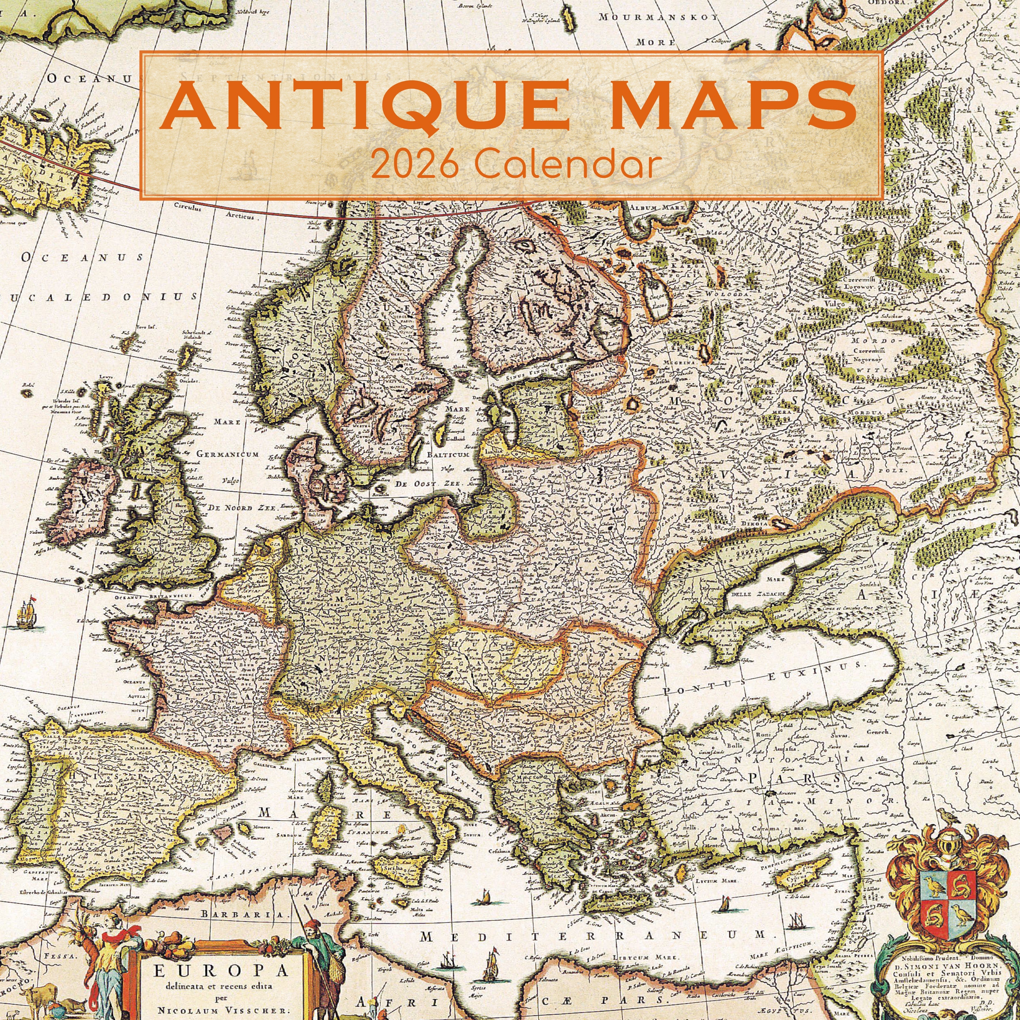 2026 Antique Maps - Square Wall Calendar