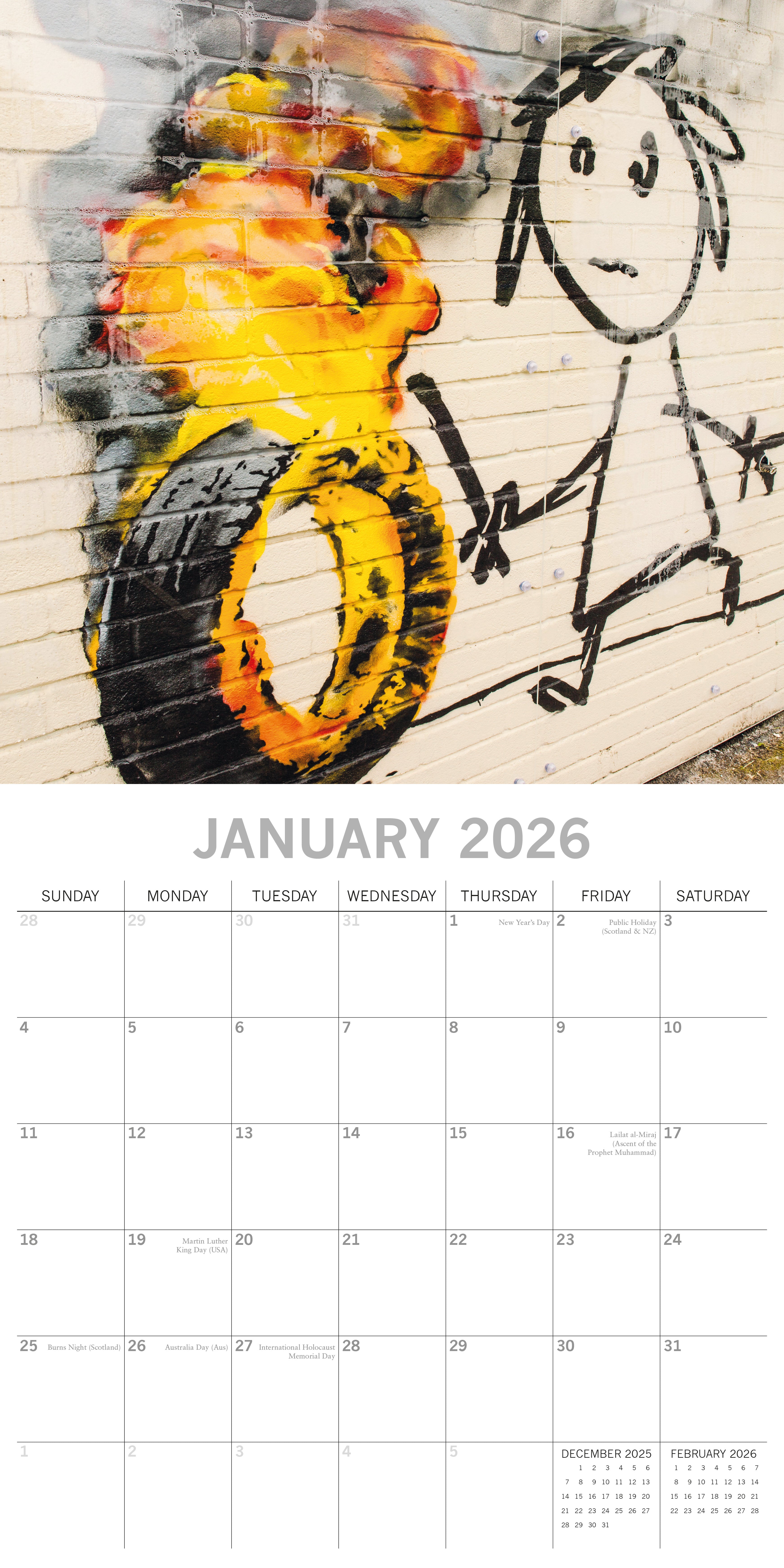 2026 Banksy - Square Wall Calendar