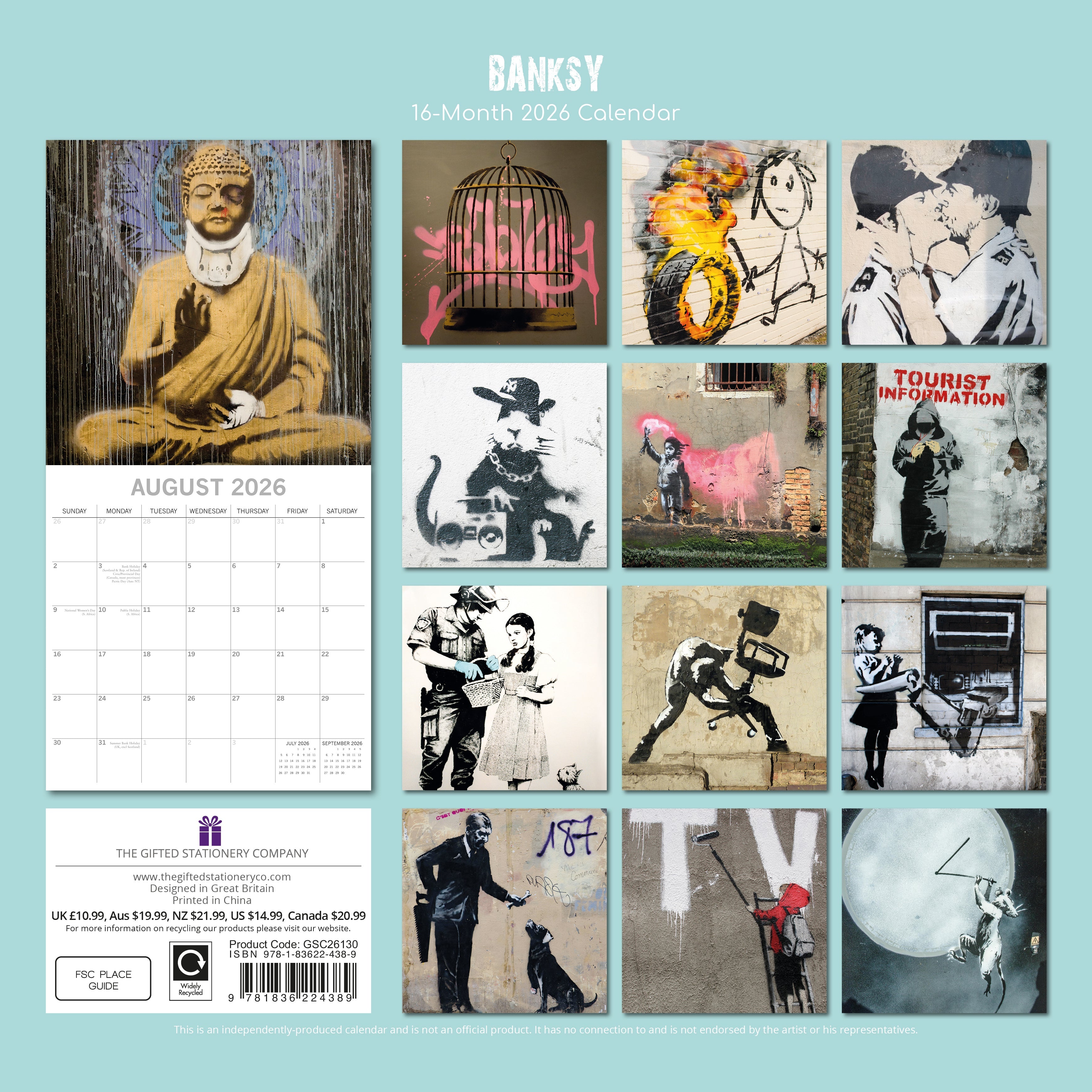 2026 Banksy - Square Wall Calendar