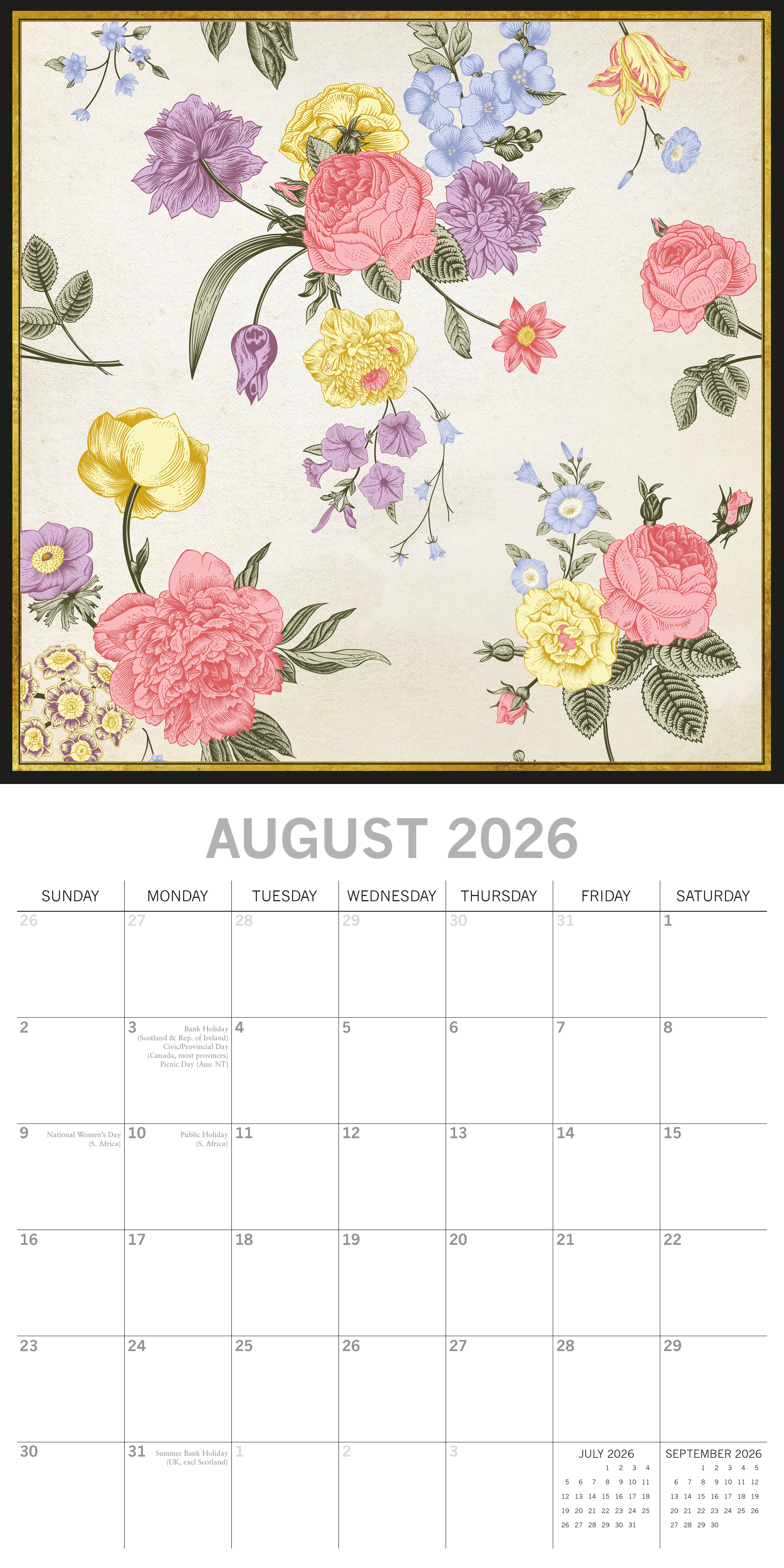 2026 Botanicals - Square Wall Calendar
