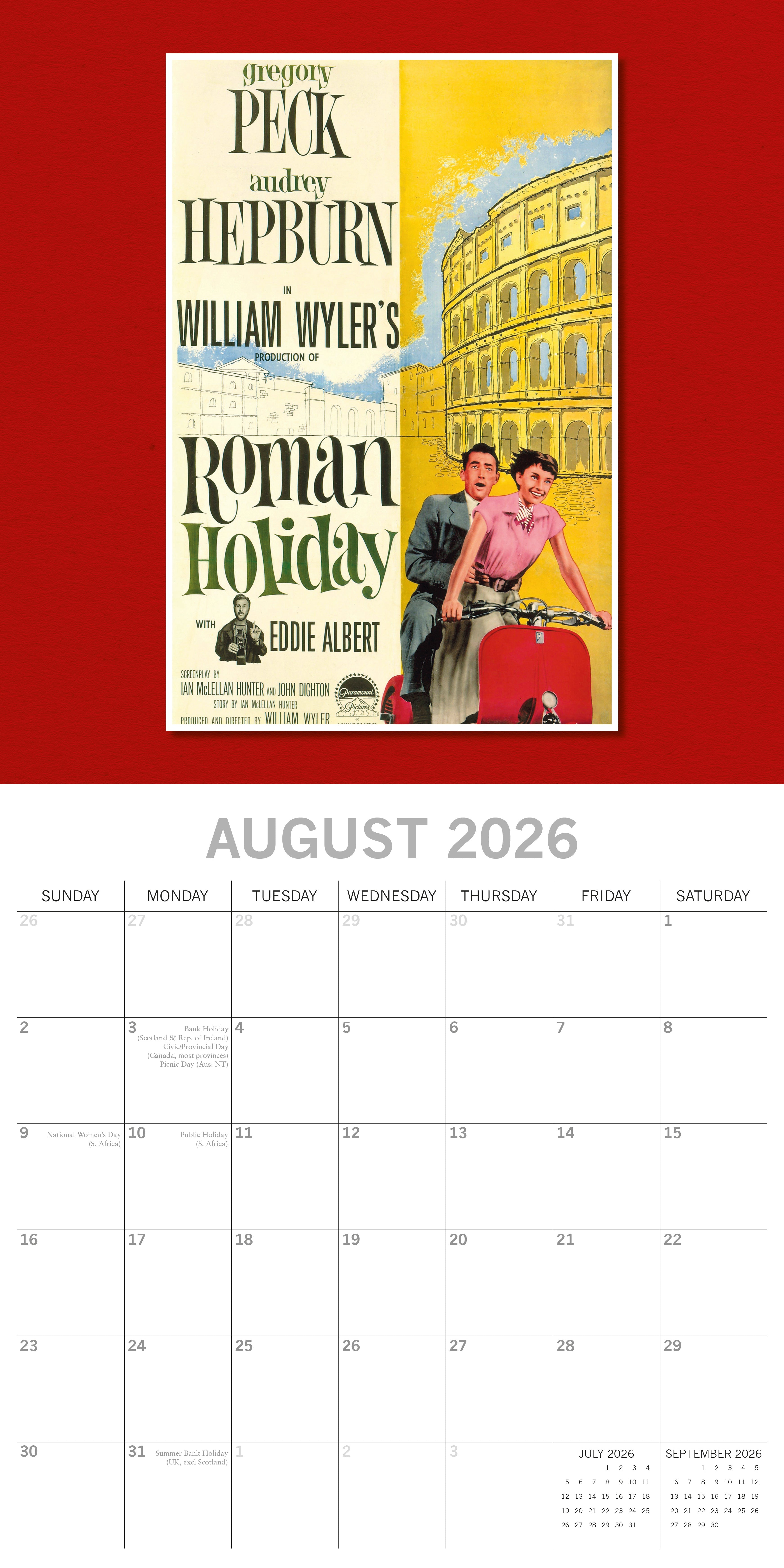 2026 Classic Movie Posters - Square Wall Calendar