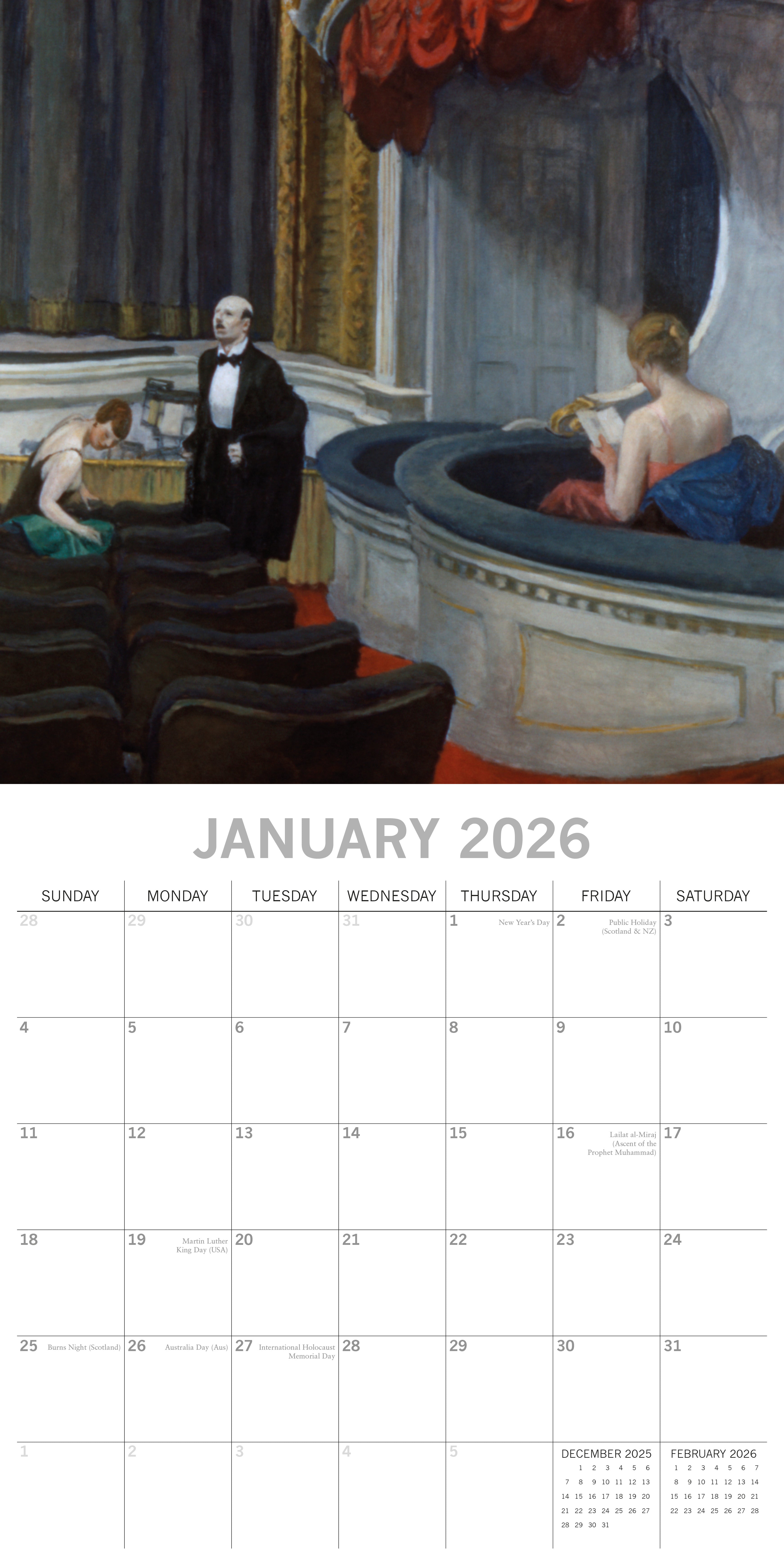 2026 Edward Hopper - Square Wall Calendar