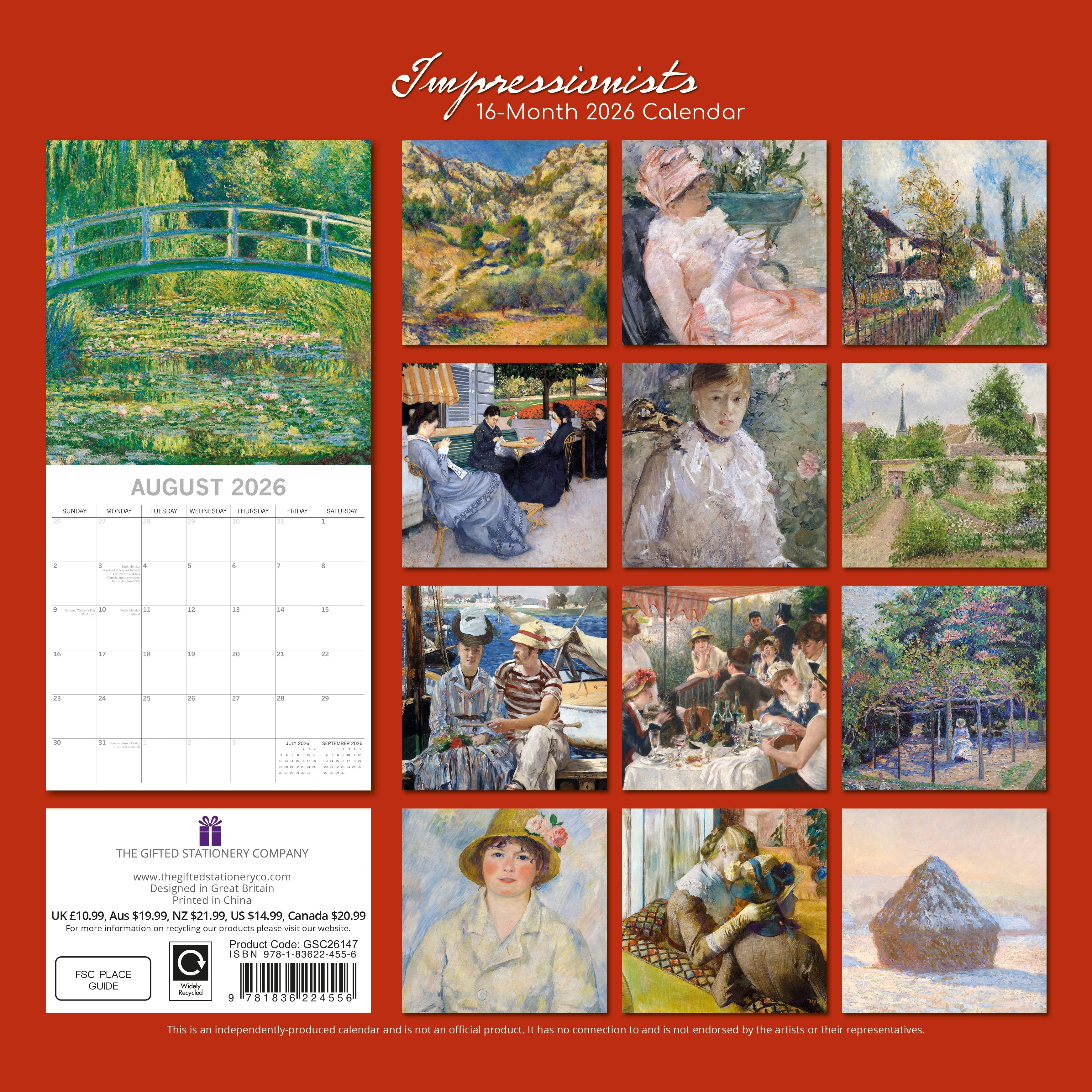 2026 Impressionists - Square Wall Calendar