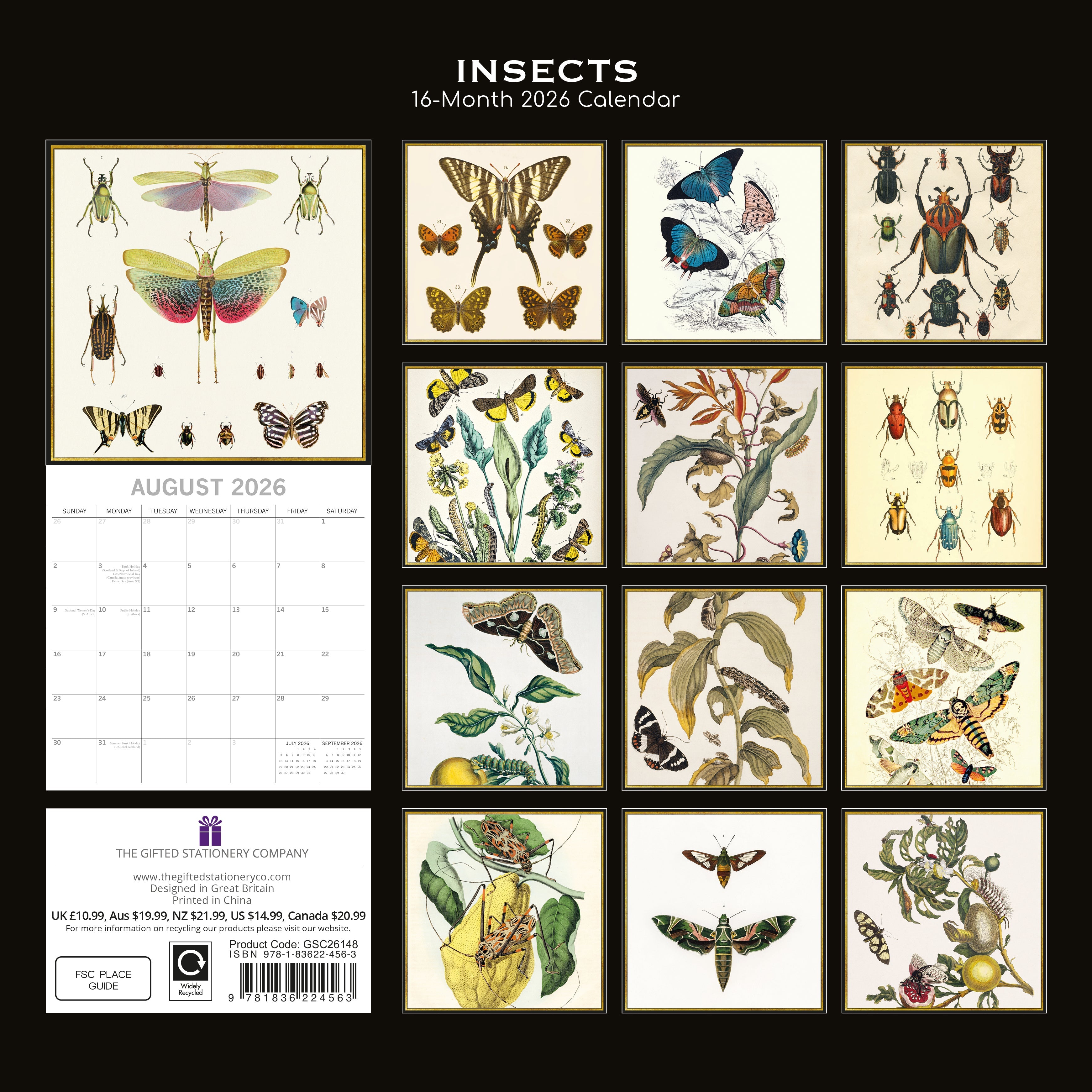 2026 Insects - Square Wall Calendar