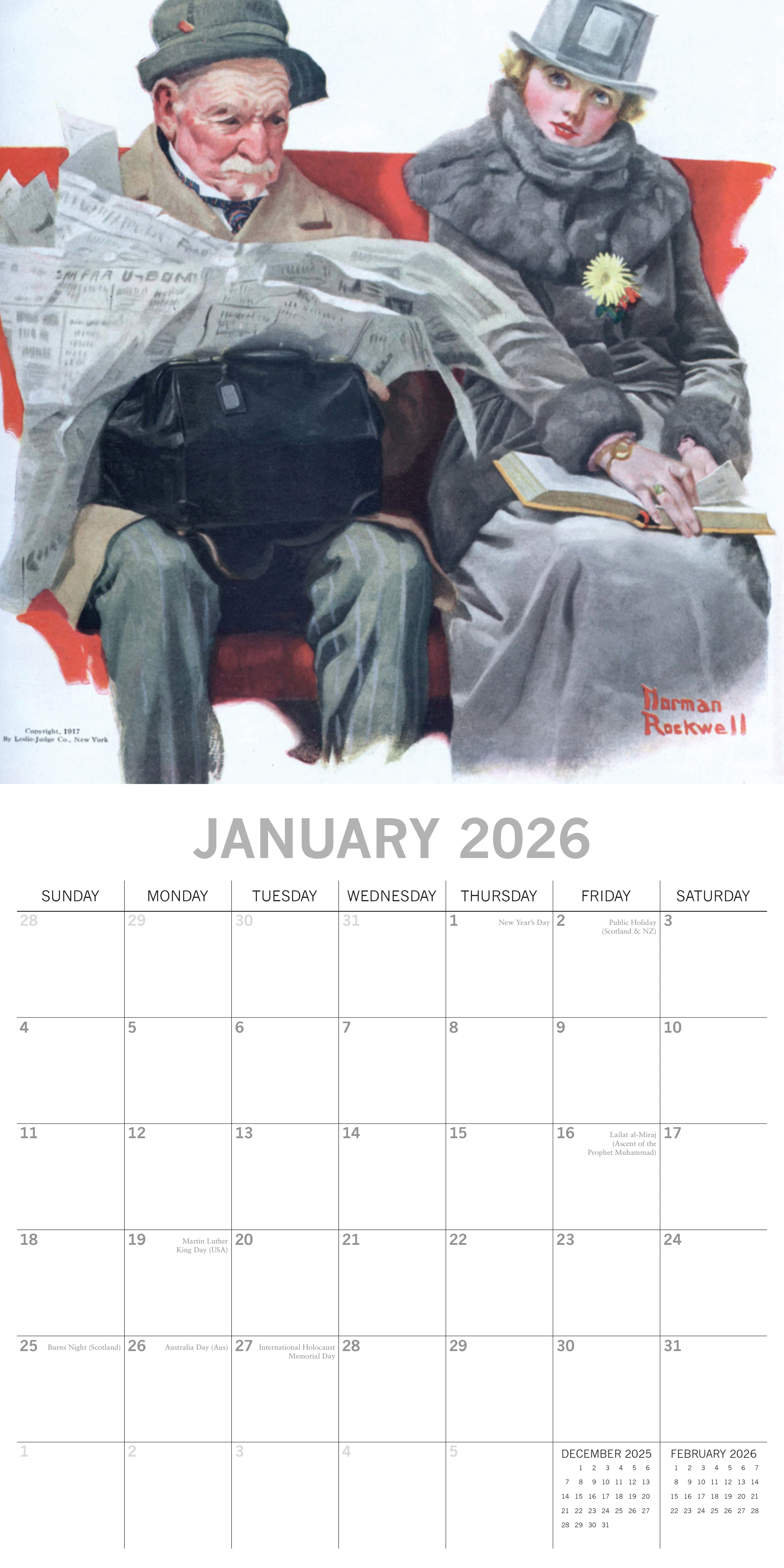 2026 Norman Rockwell - Square Wall Calendar