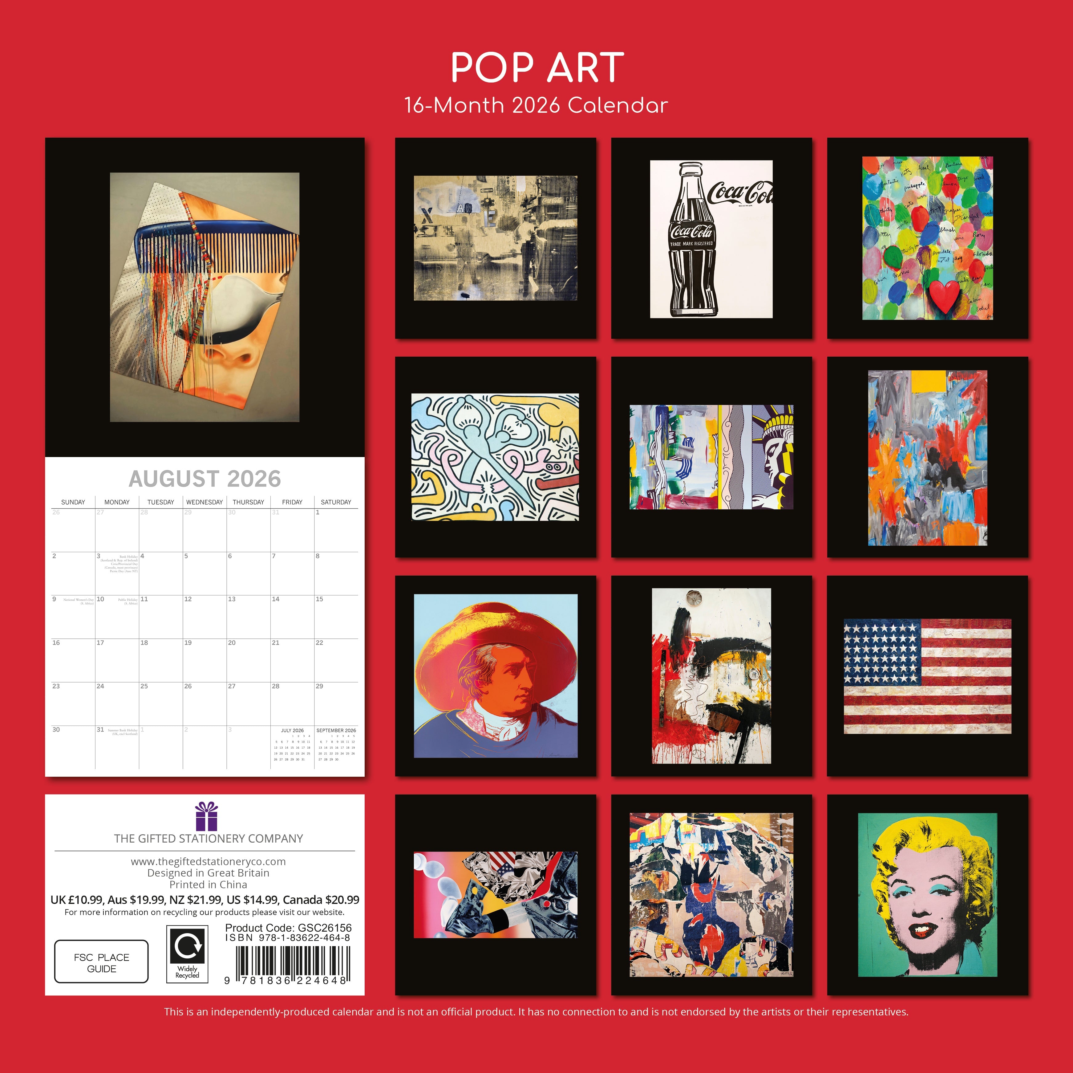2026 Pop Art - Square Wall Calendar