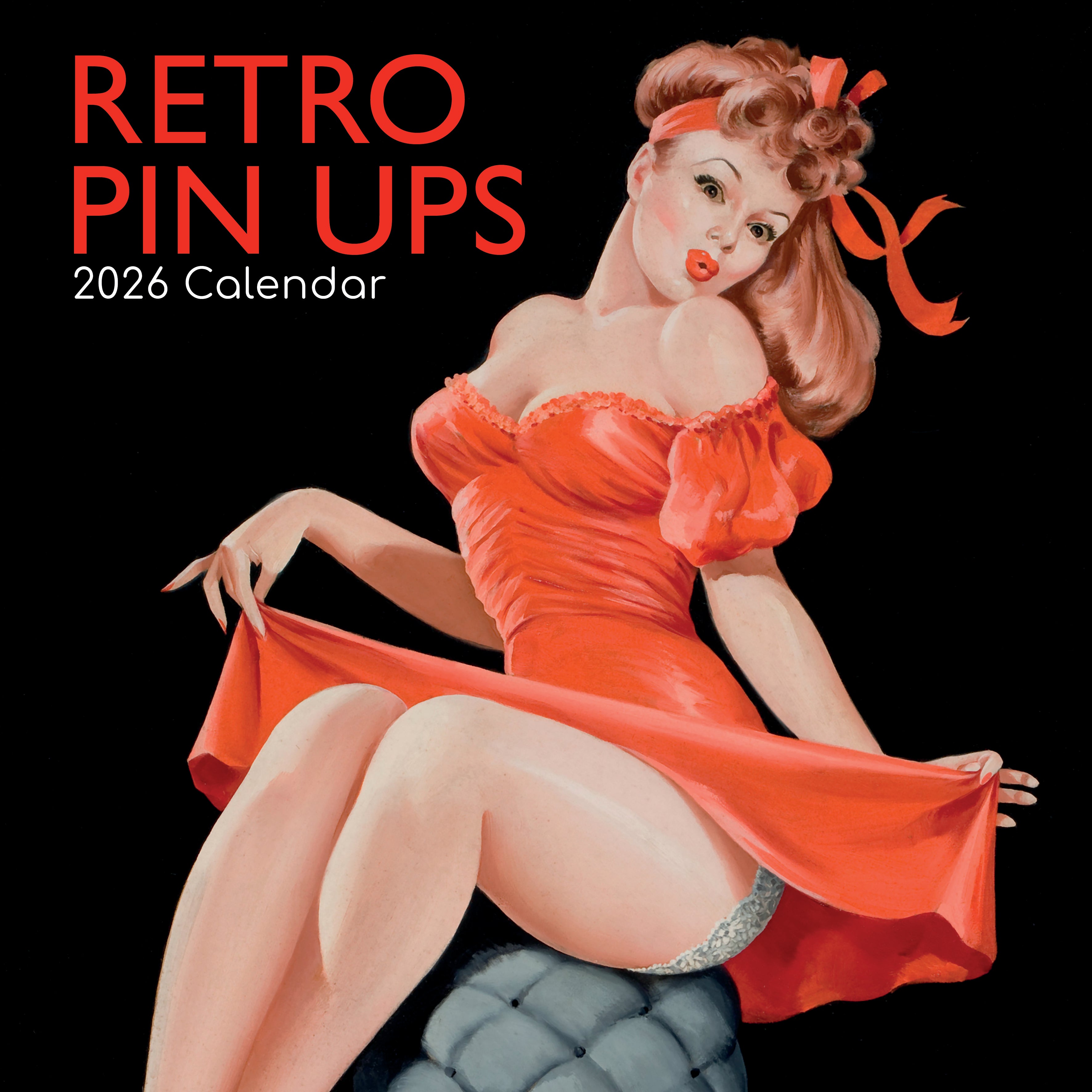 2026 Retro Pin Ups - Square Wall Calendar
