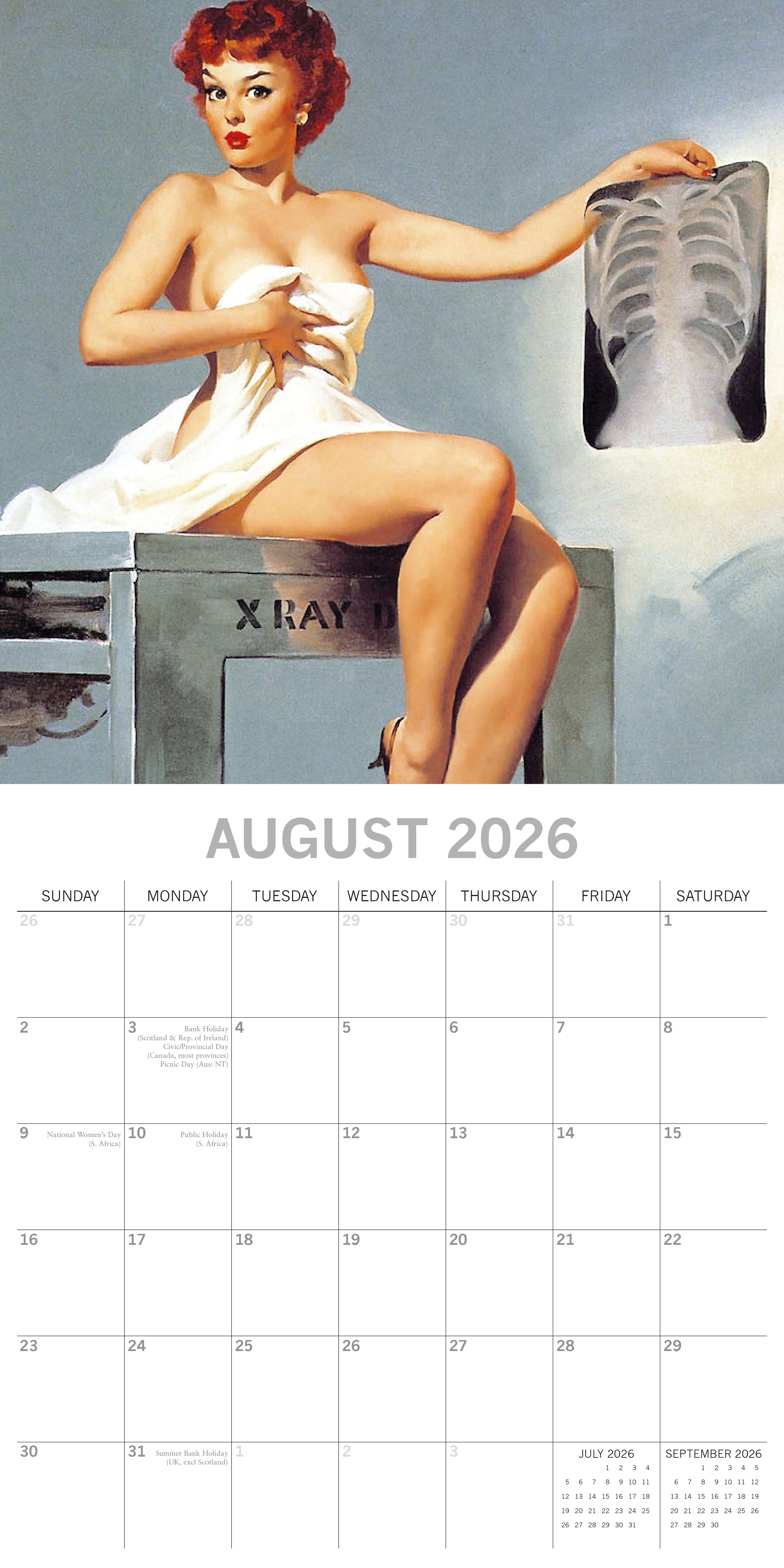 2026 Retro Pin Ups - Square Wall Calendar