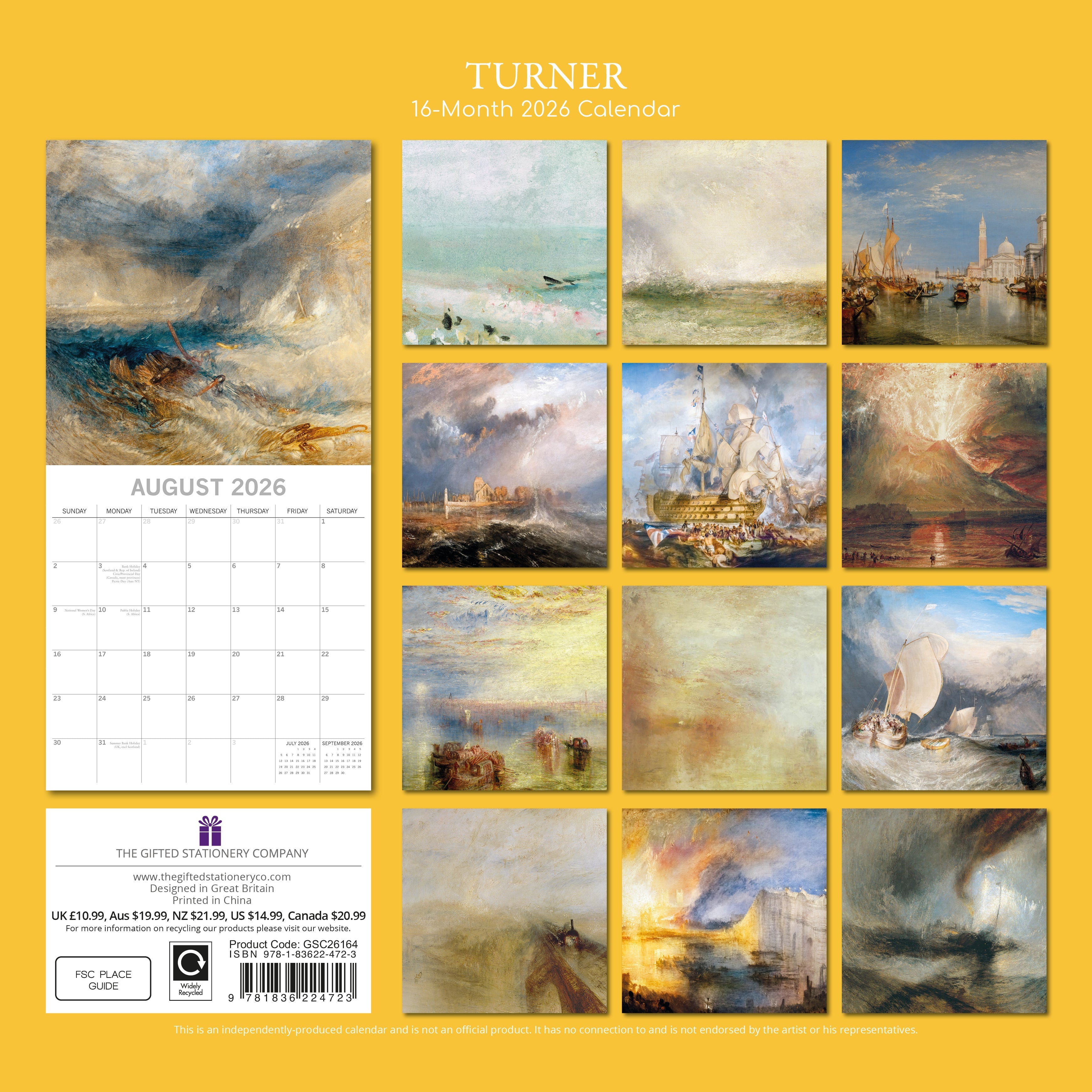 2026 Turner - Square Wall Calendar