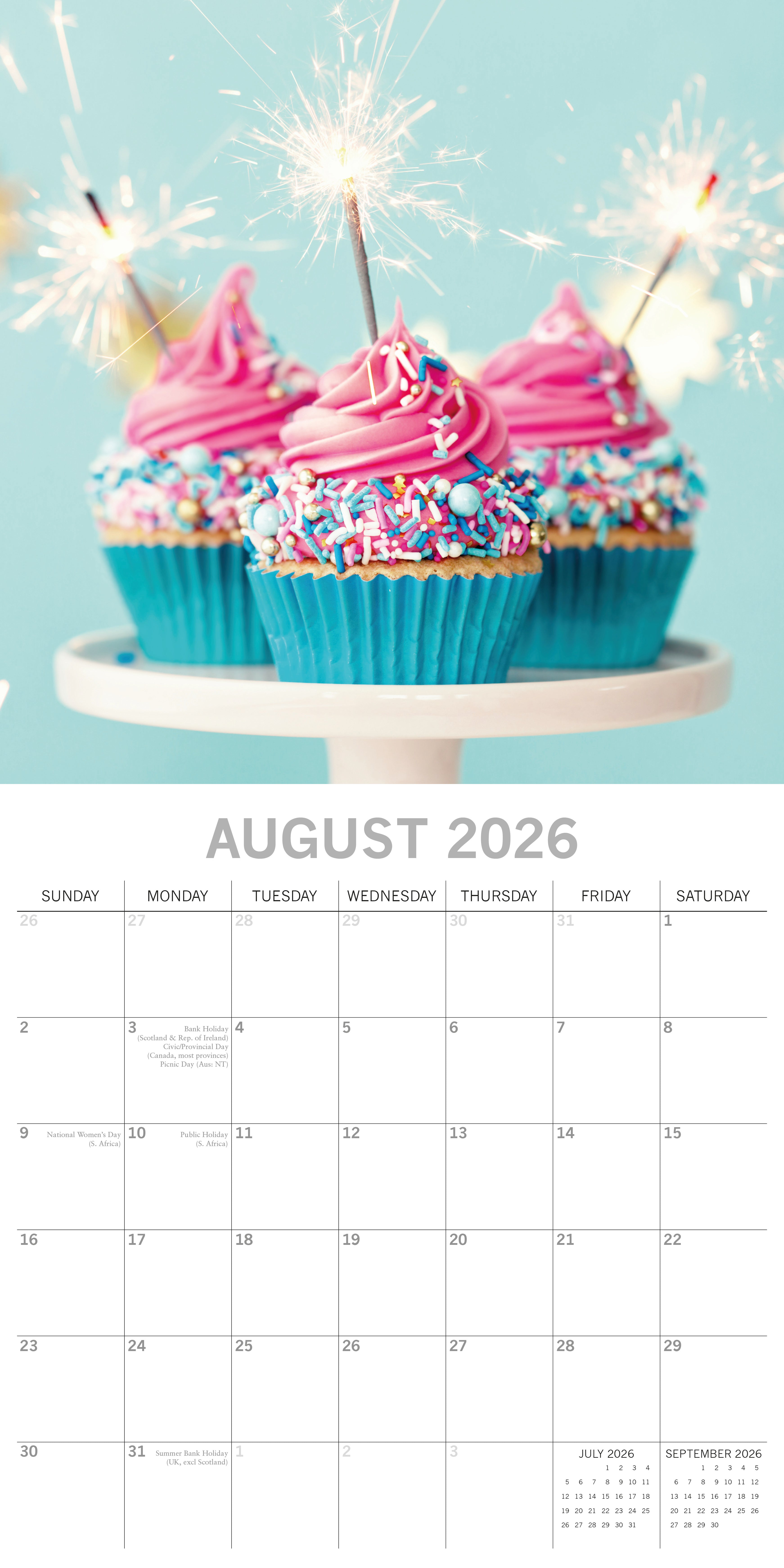 2026 Cupcakes - Square Wall Calendar