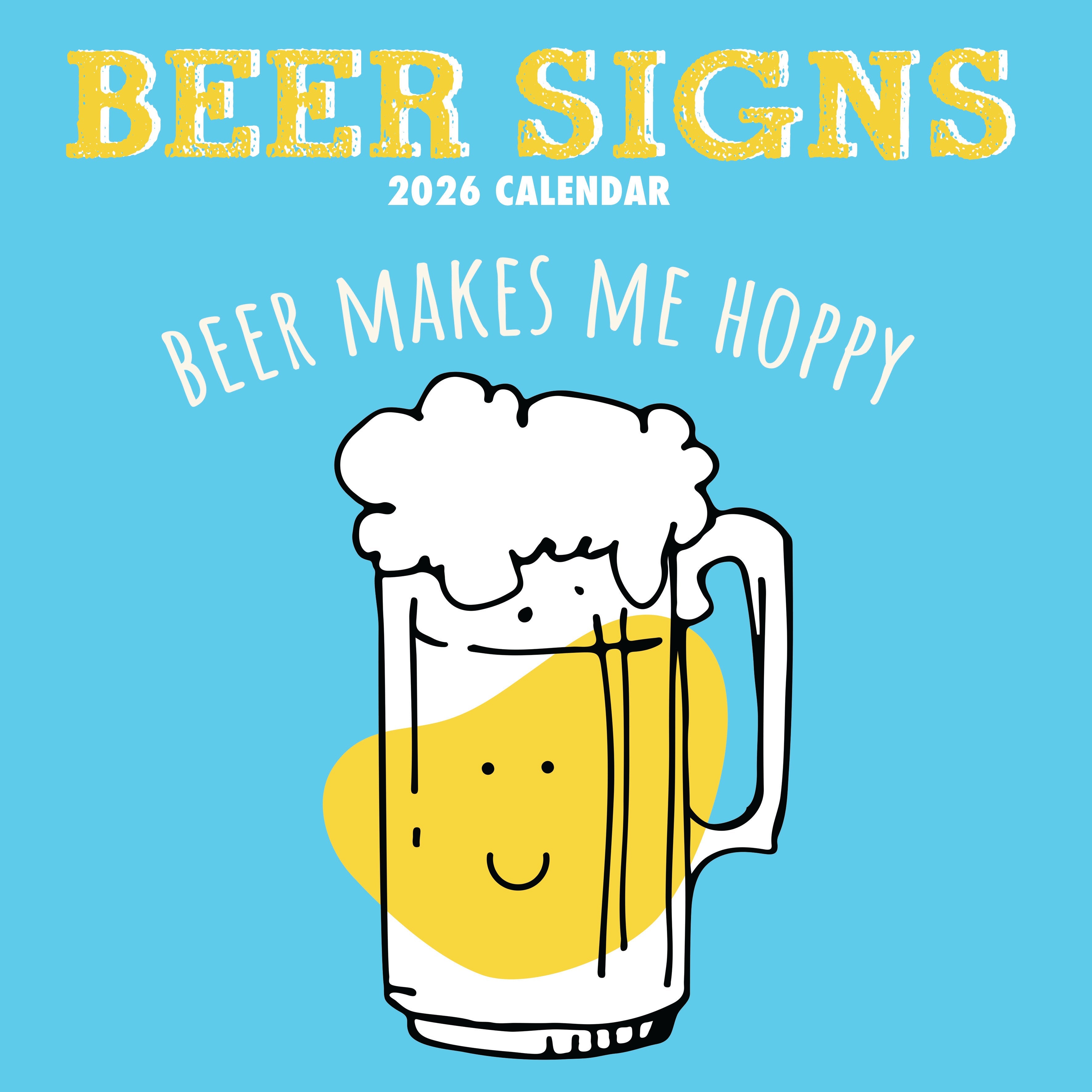 2026 Beer Signs - Square Wall Calendar