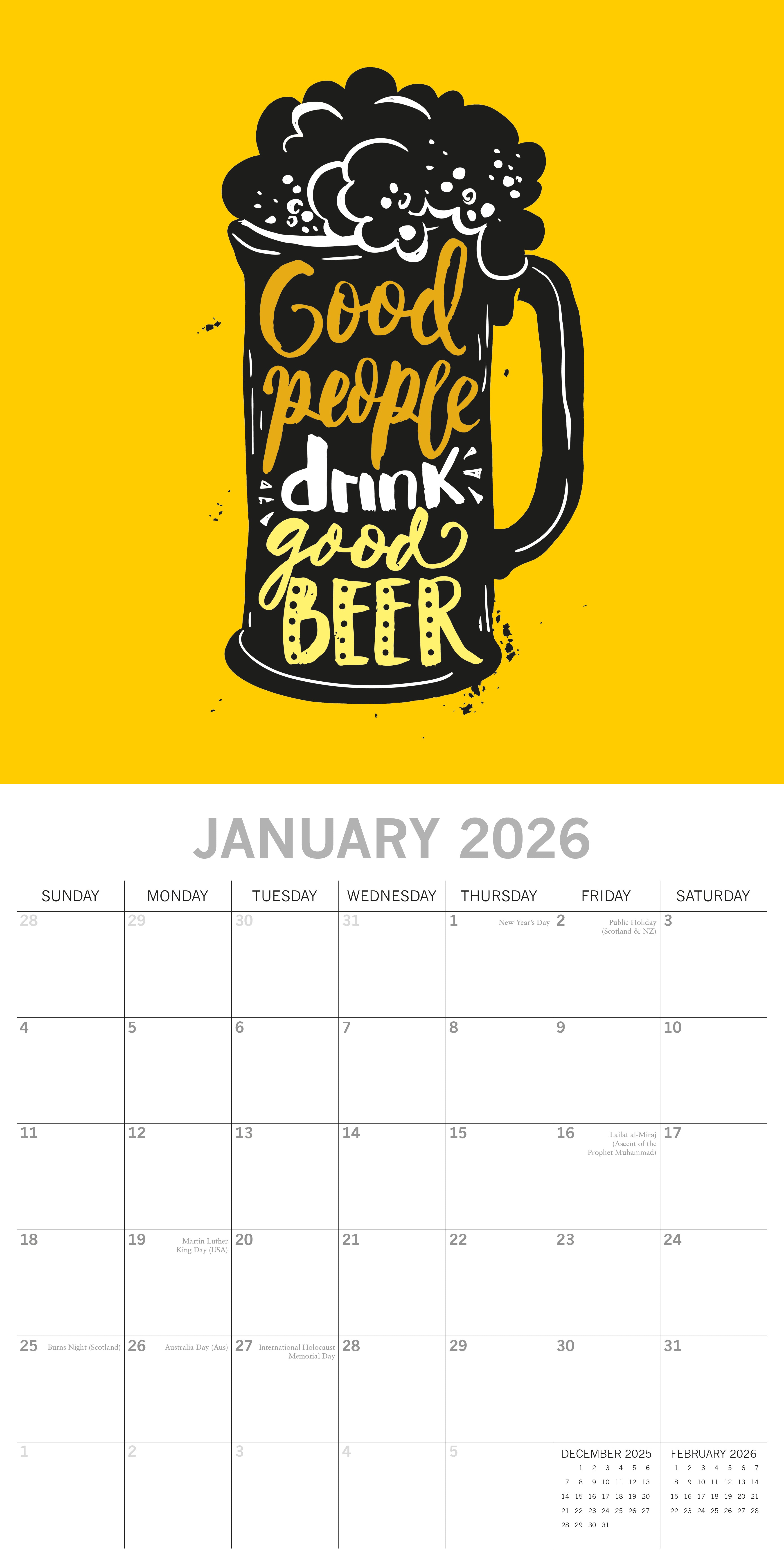 2026 Beer Signs - Square Wall Calendar