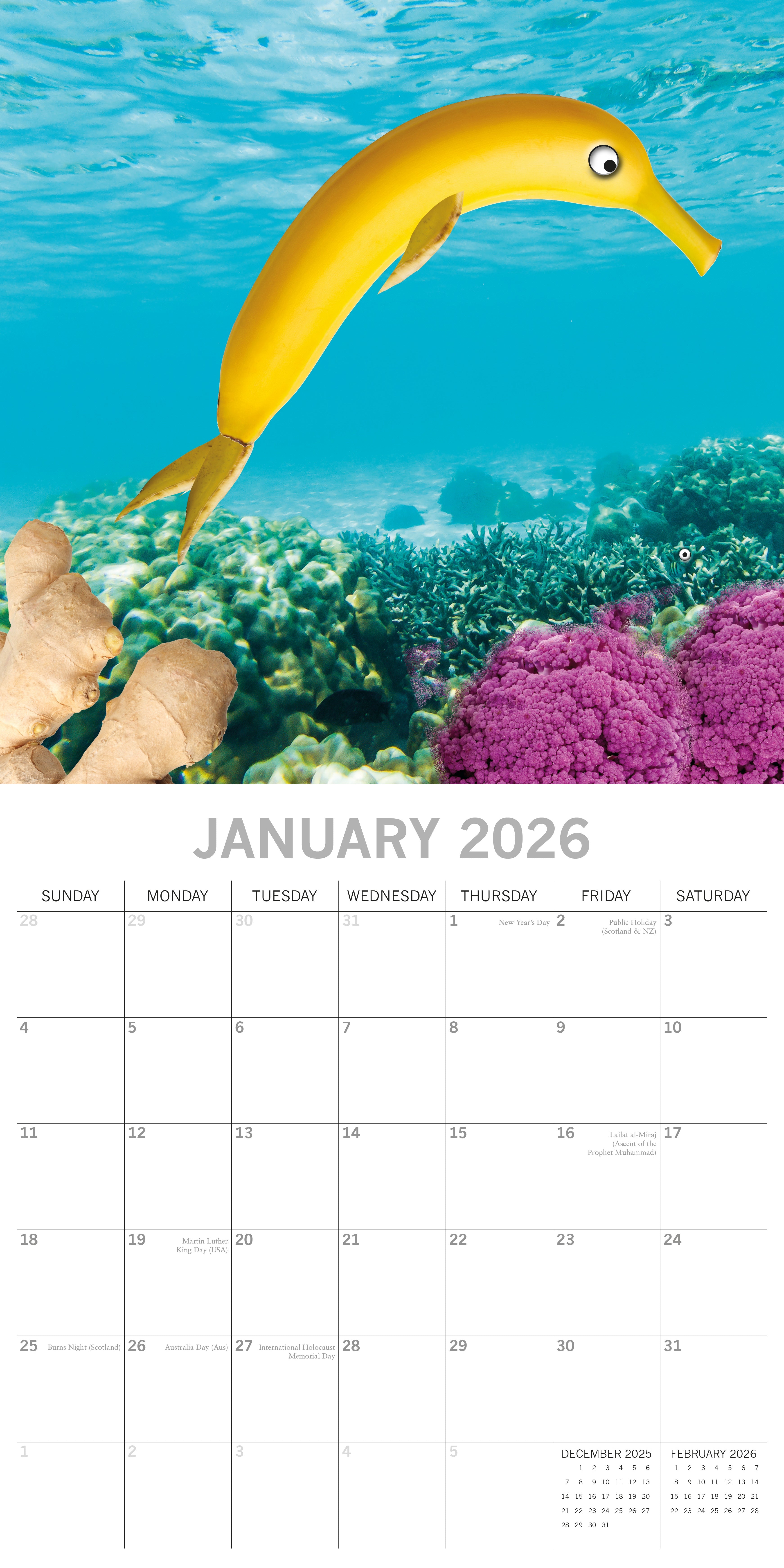 2026 Sea Food - Square Wall Calendar
