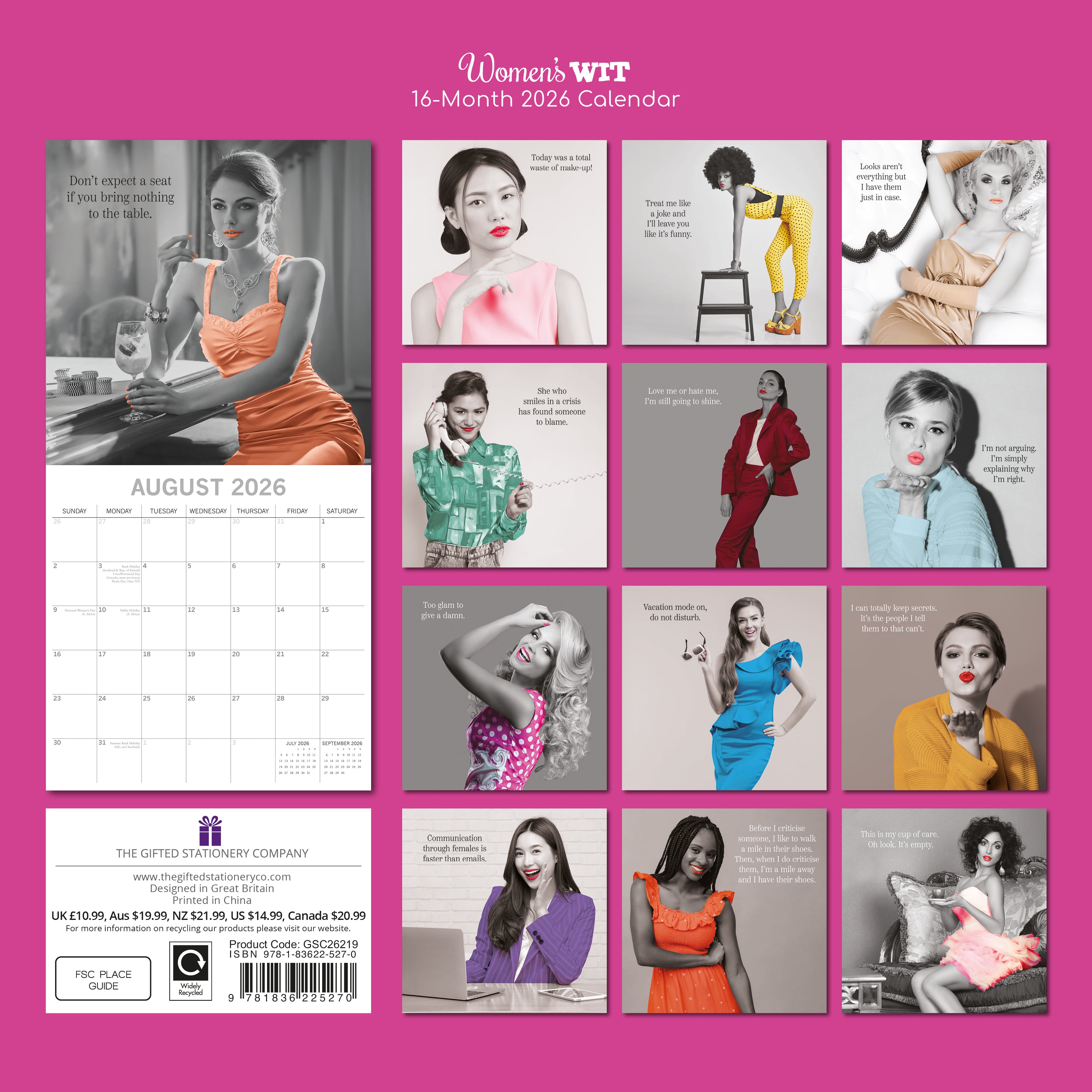 2026 Women's Wit - Square Wall Calendar
