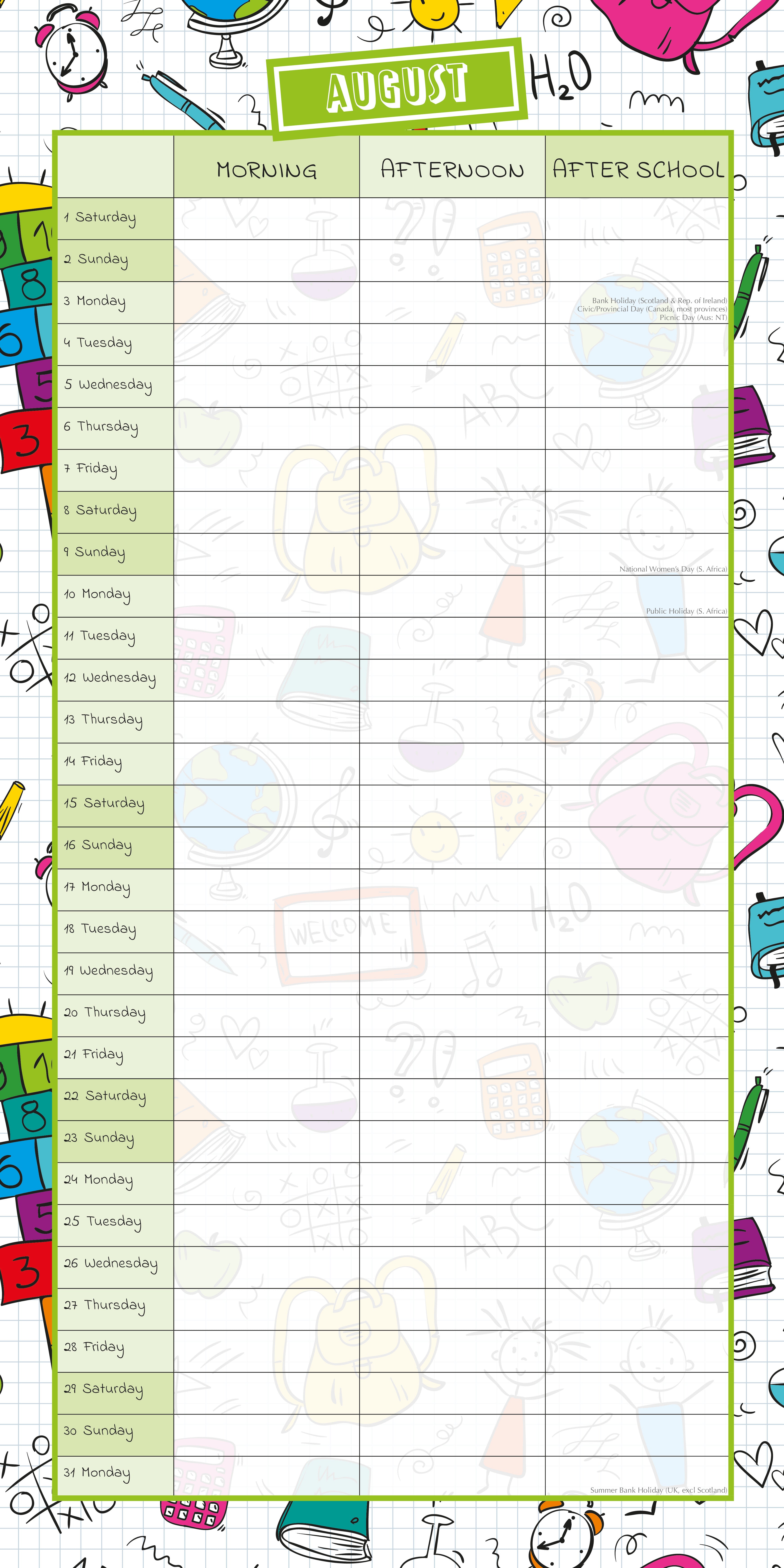 2026 School Planner - Square Wall Calendar