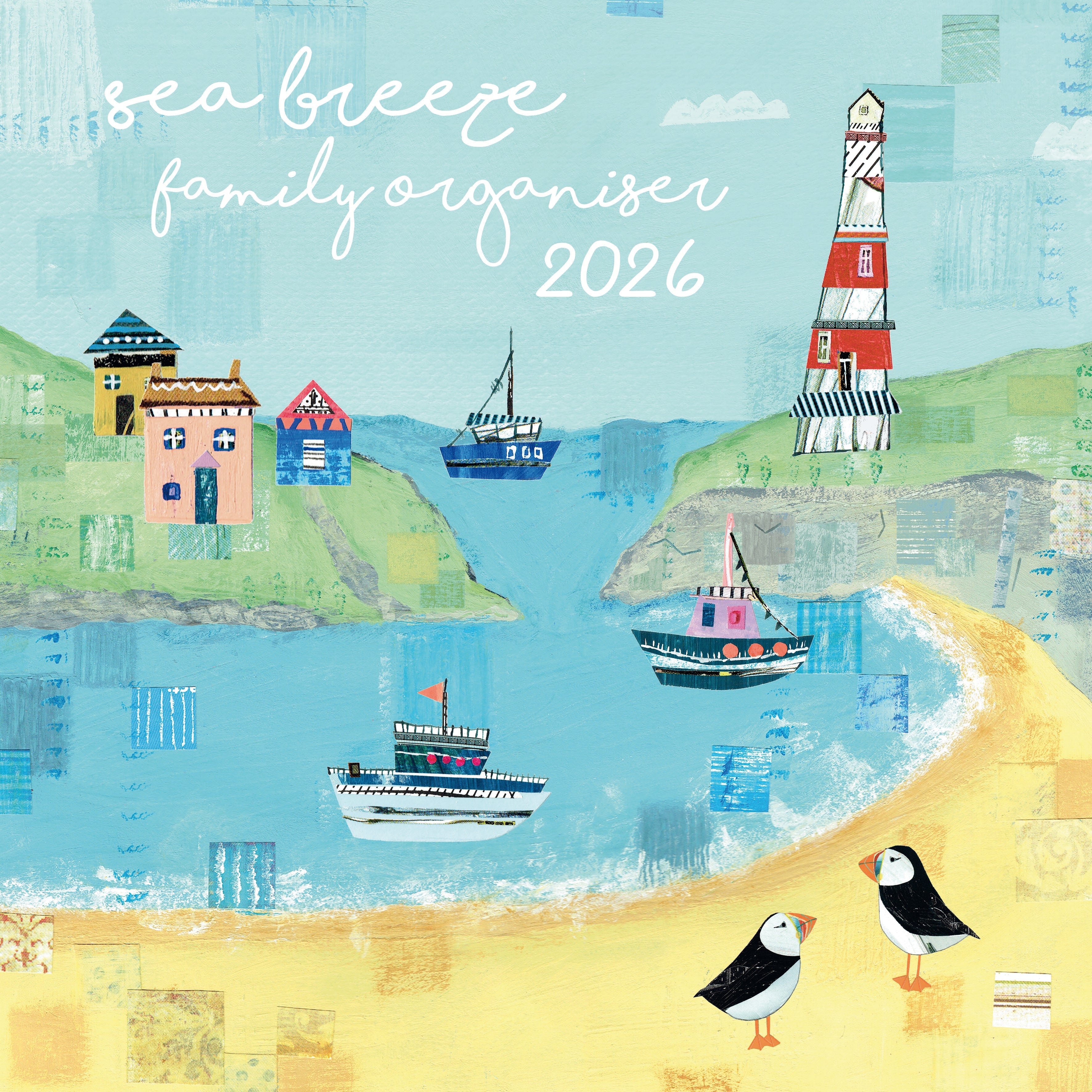 2026 Sea Breeze Family Organiser - Square Wall Calendar