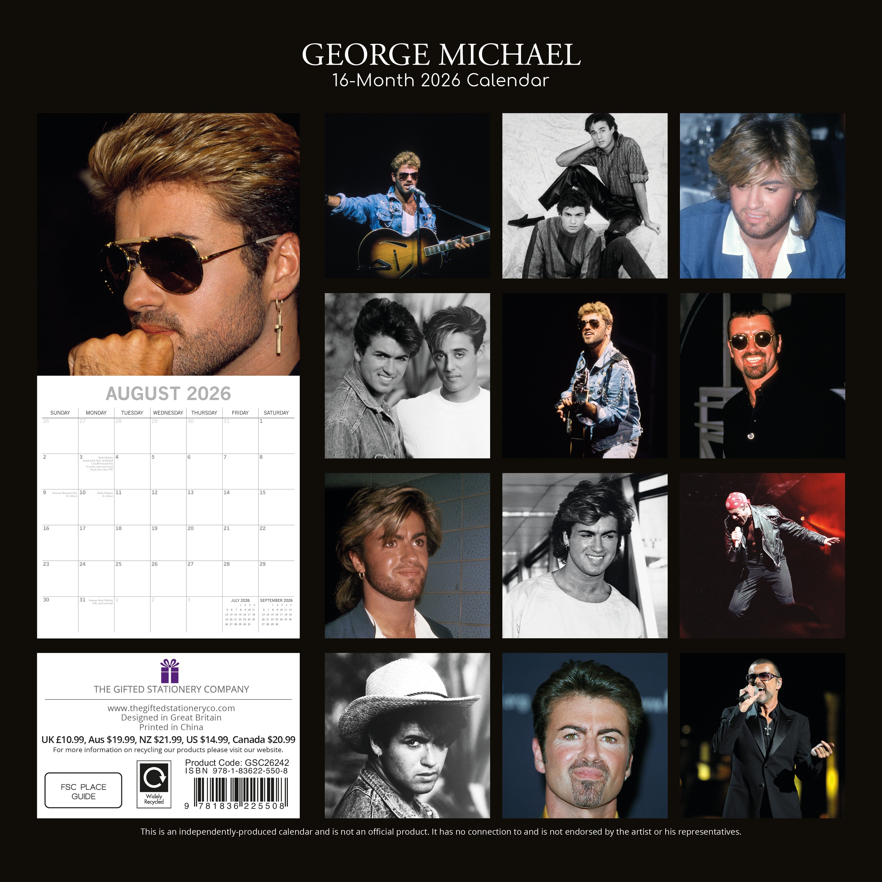 2026 George Michael - Square Wall Calendar