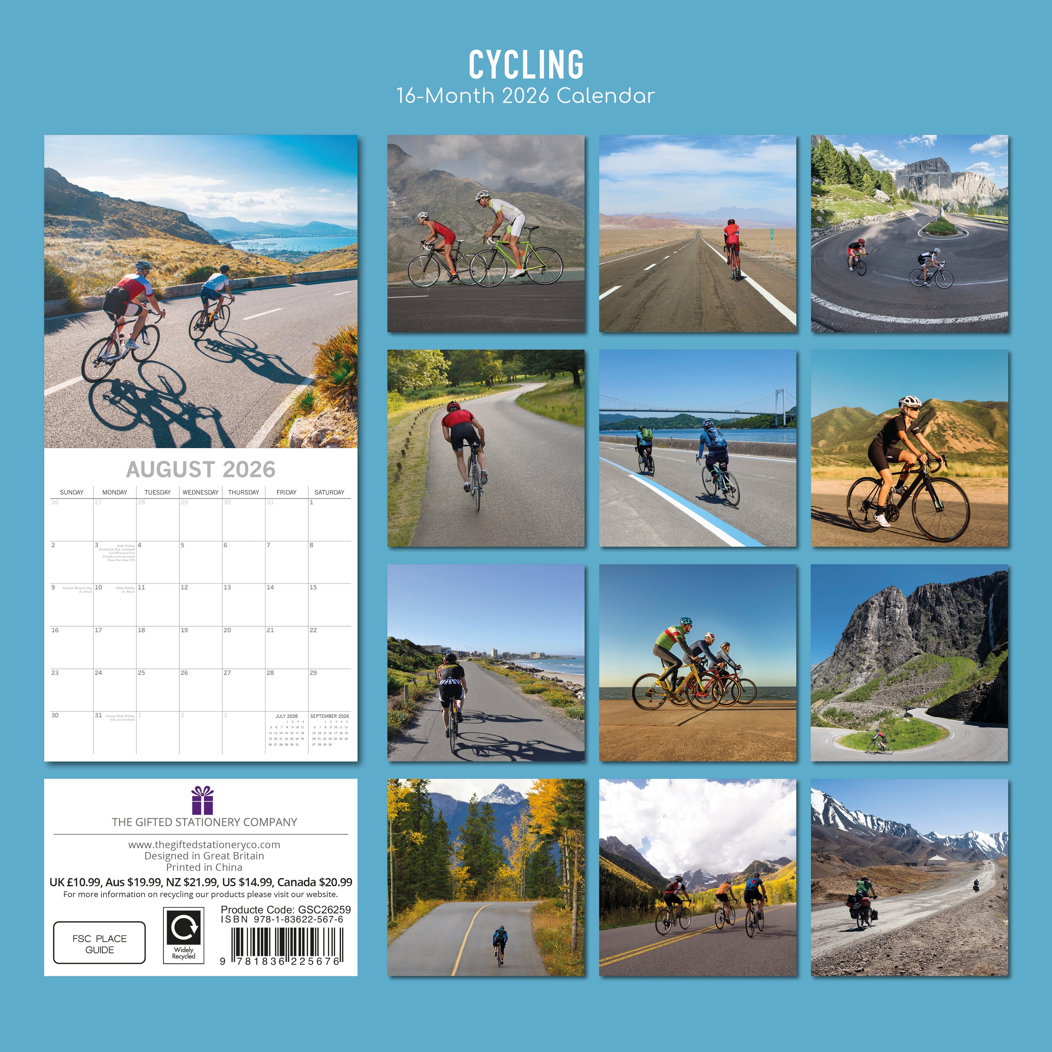 2026 Cycling - Square Wall Calendar