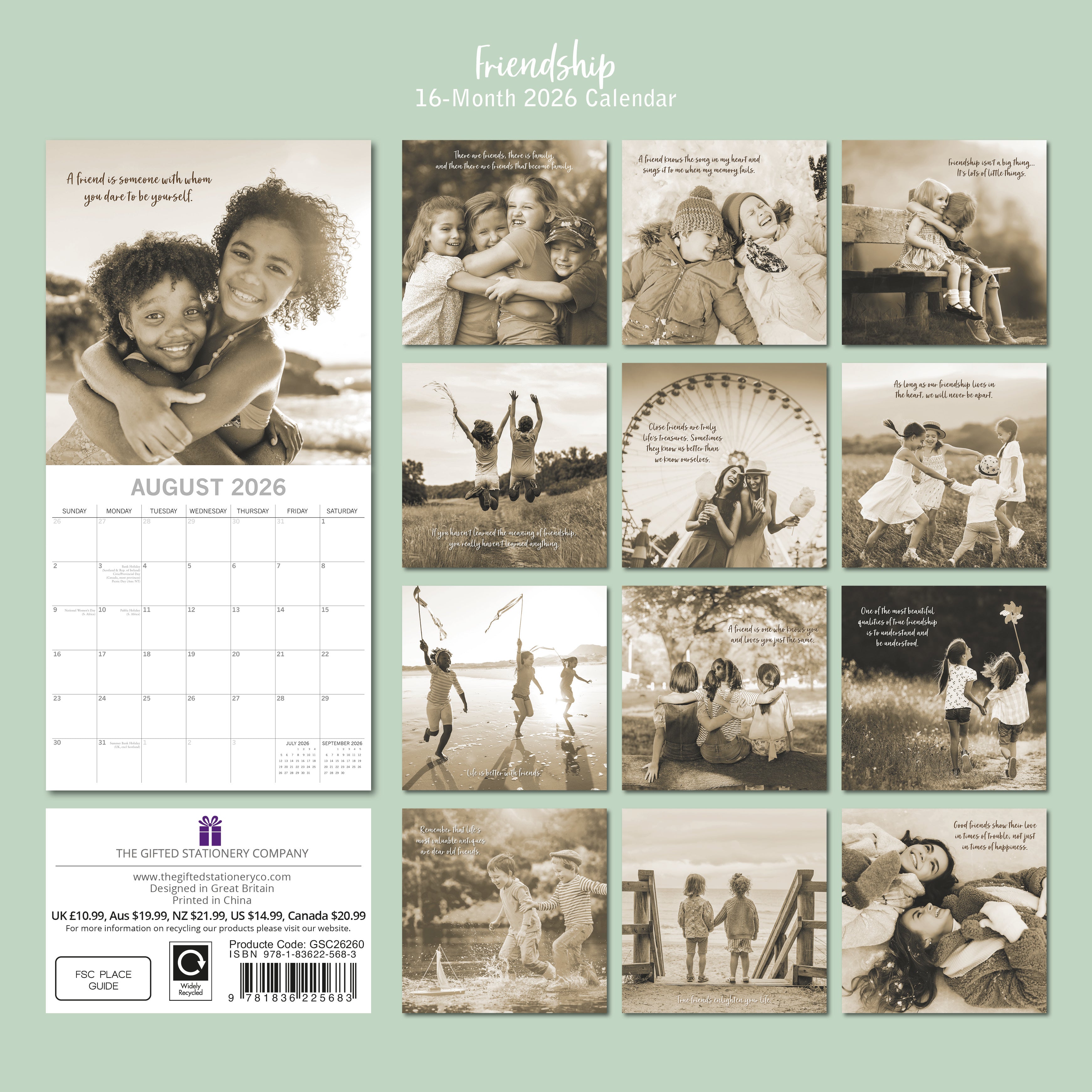 2026 Friendship - Square Wall Calendar