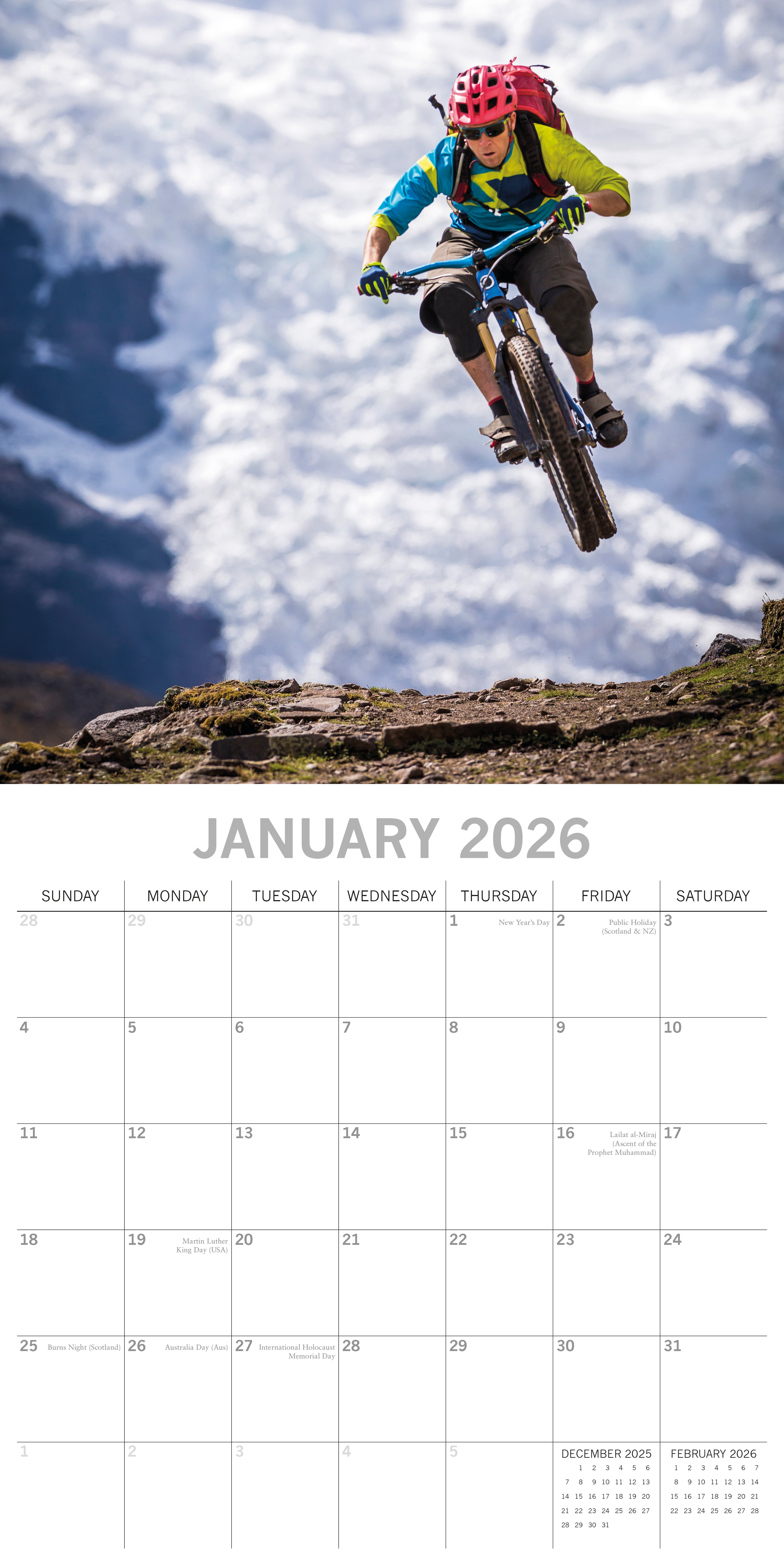 2026 Mountain Biking - Square Wall Calendar