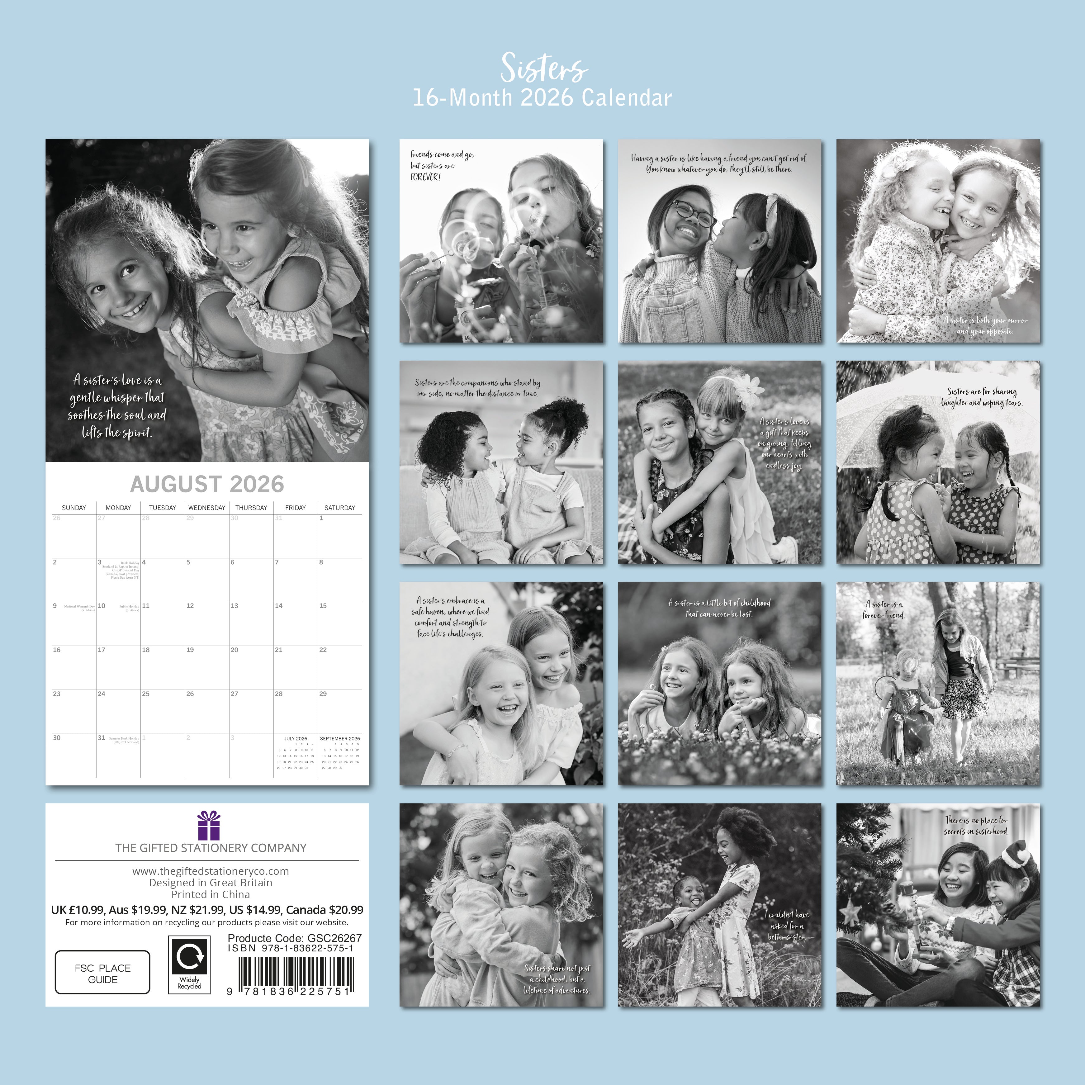 2026 Sisters - Square Wall Calendar