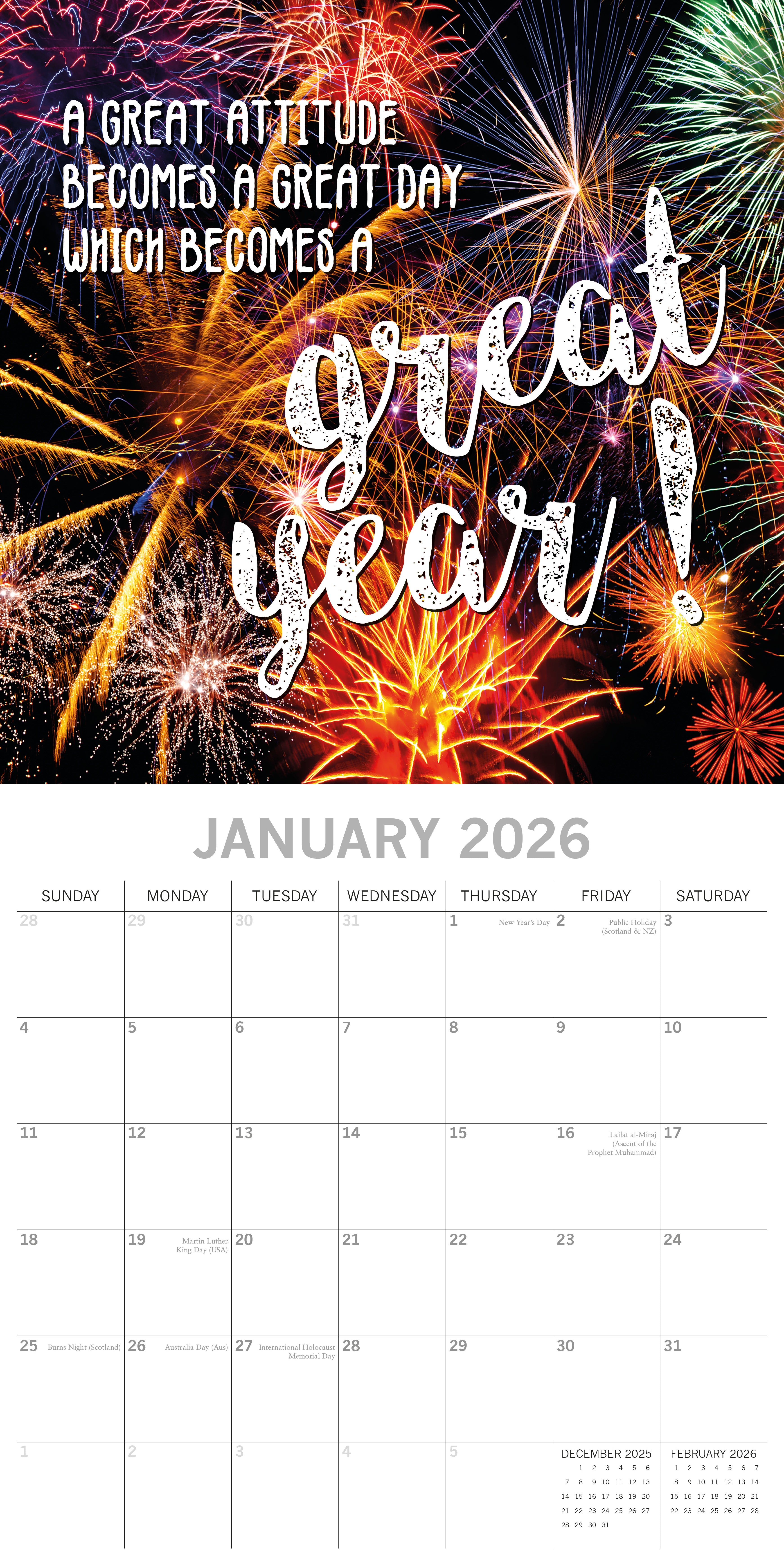 2026 Today is going to be Awesome - Square Wall Calendar