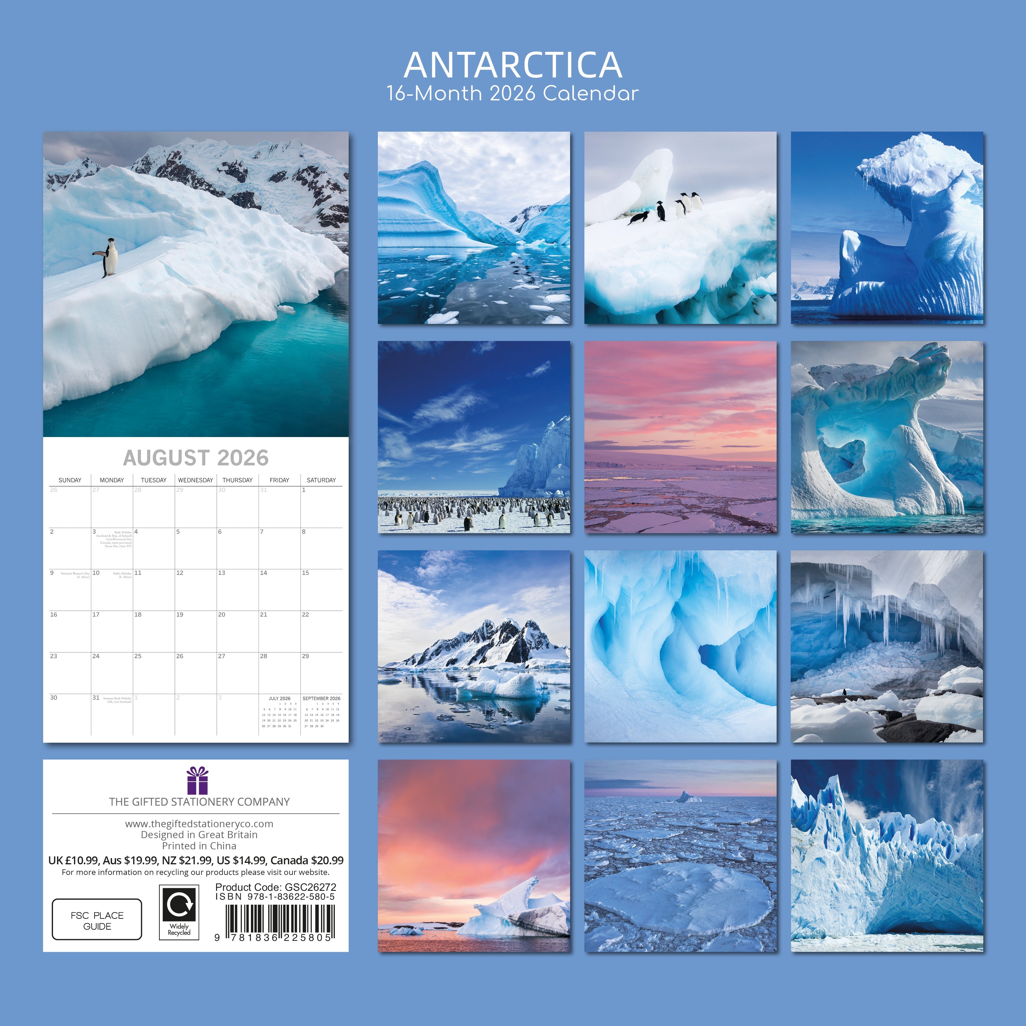 2026 Antarctica - Square Wall Calendar