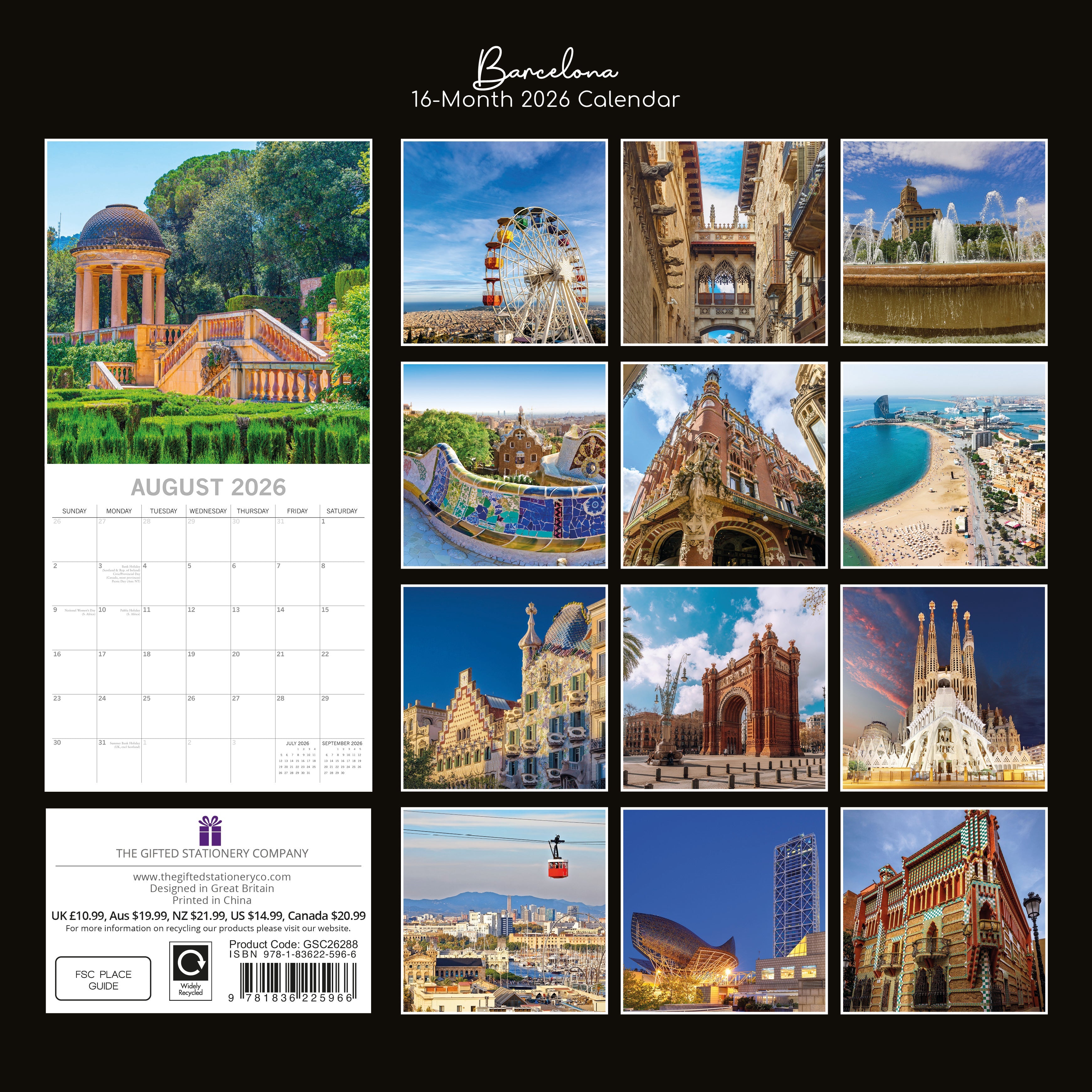 2026 Barcelona - Square Wall Calendar