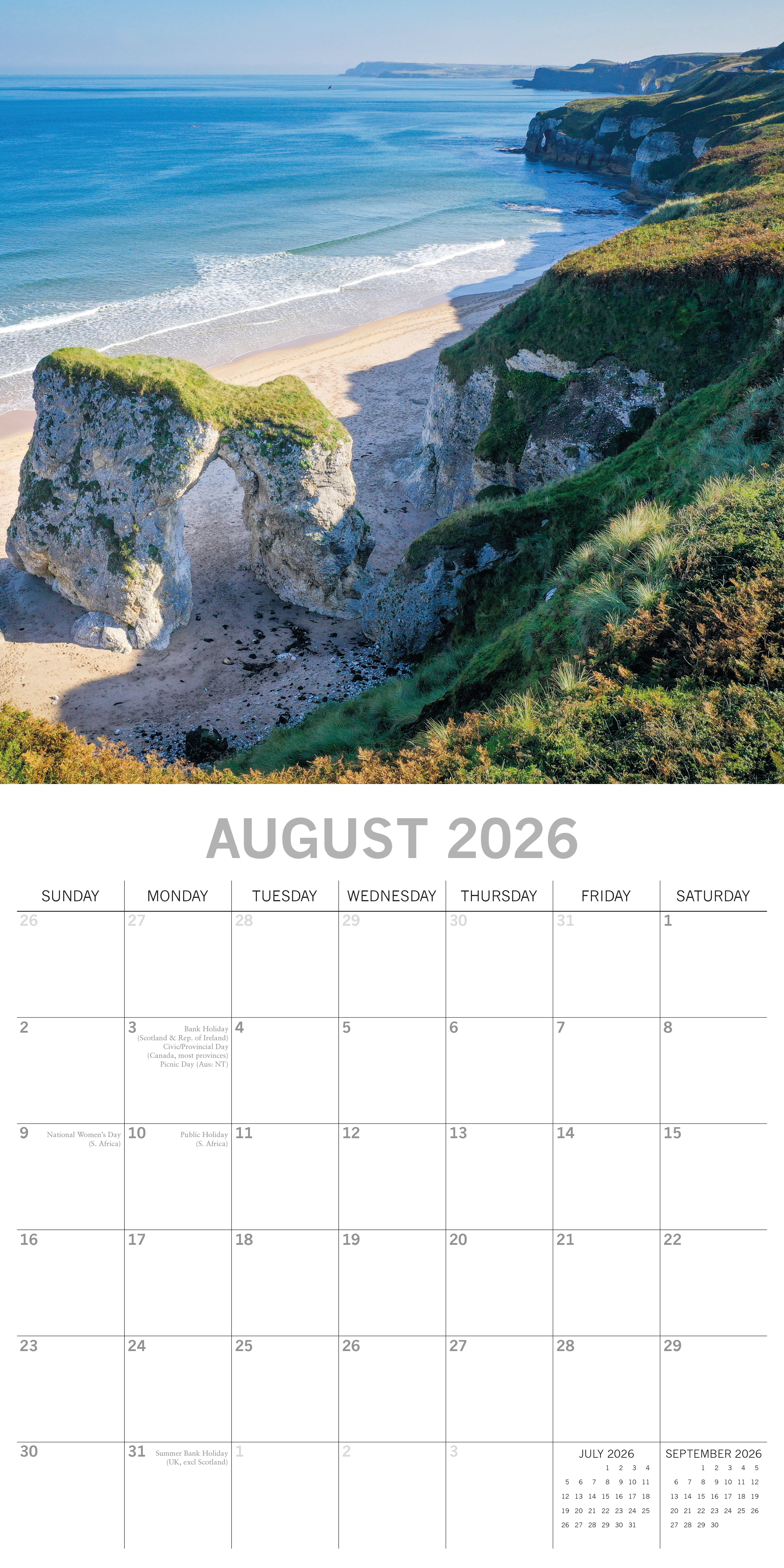 2026 Coastlines of Ireland - Square Wall Calendar
