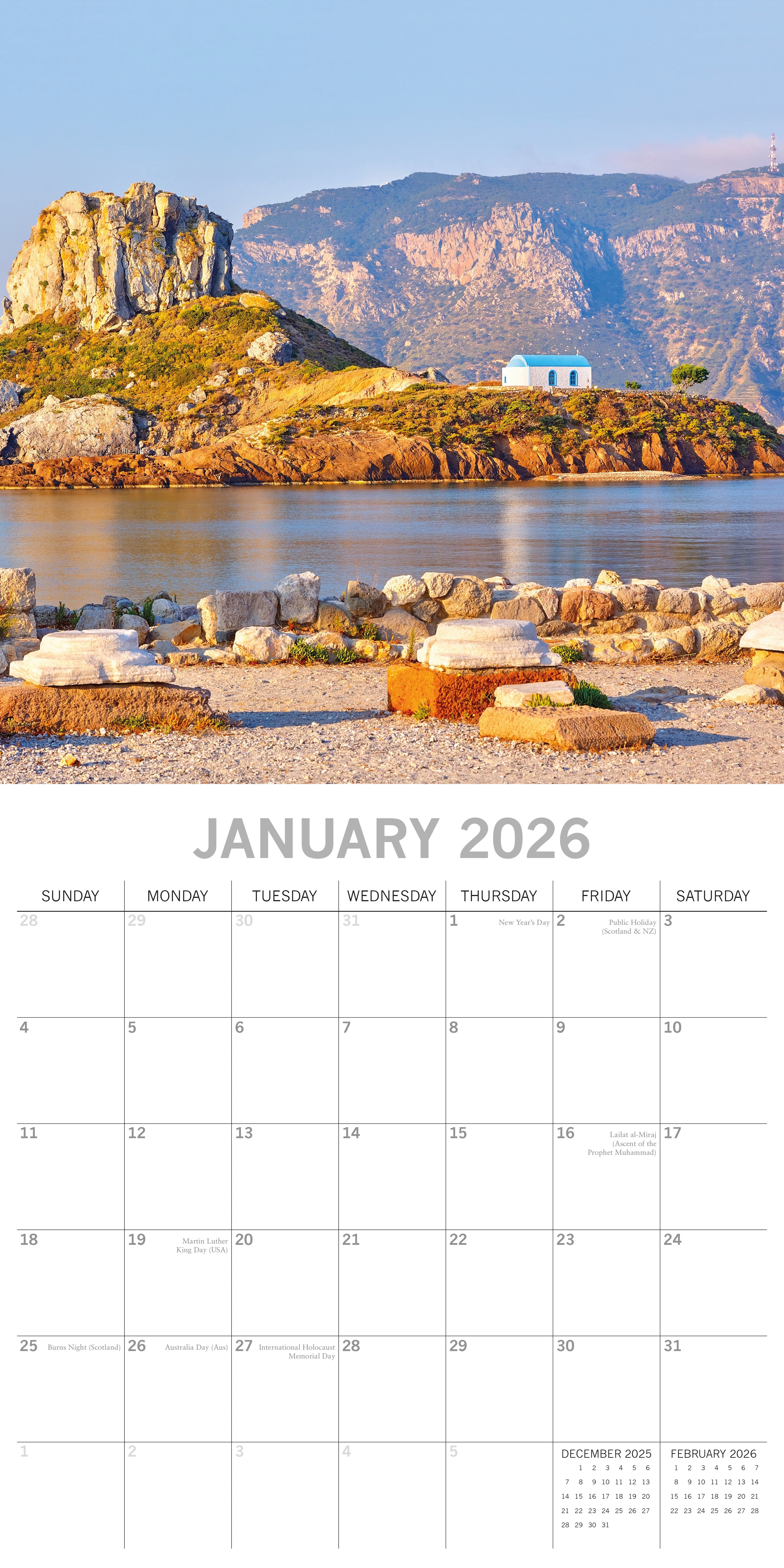 2026 Greek Islands - Square Wall Calendar