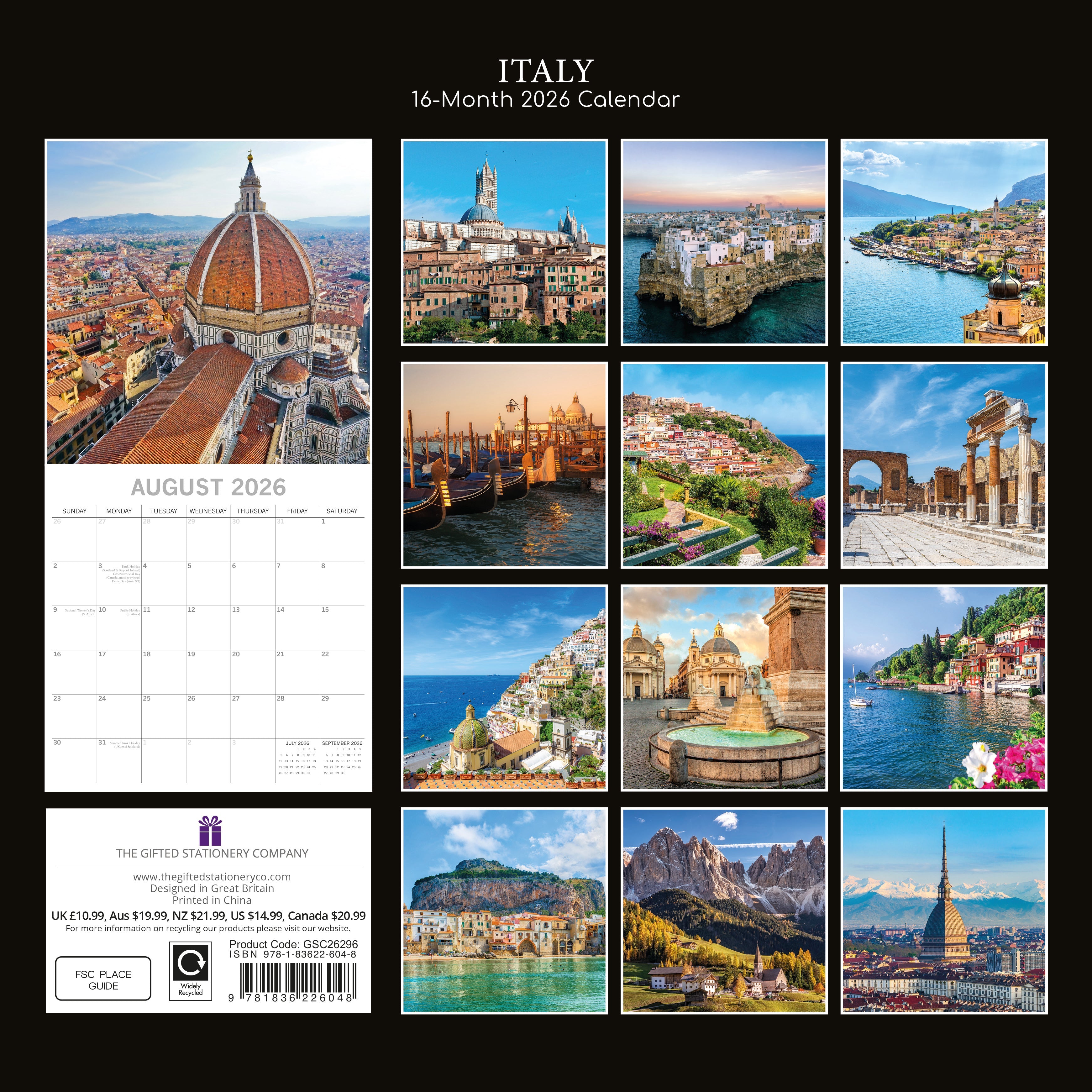 2026 Italy - Square Wall Calendar