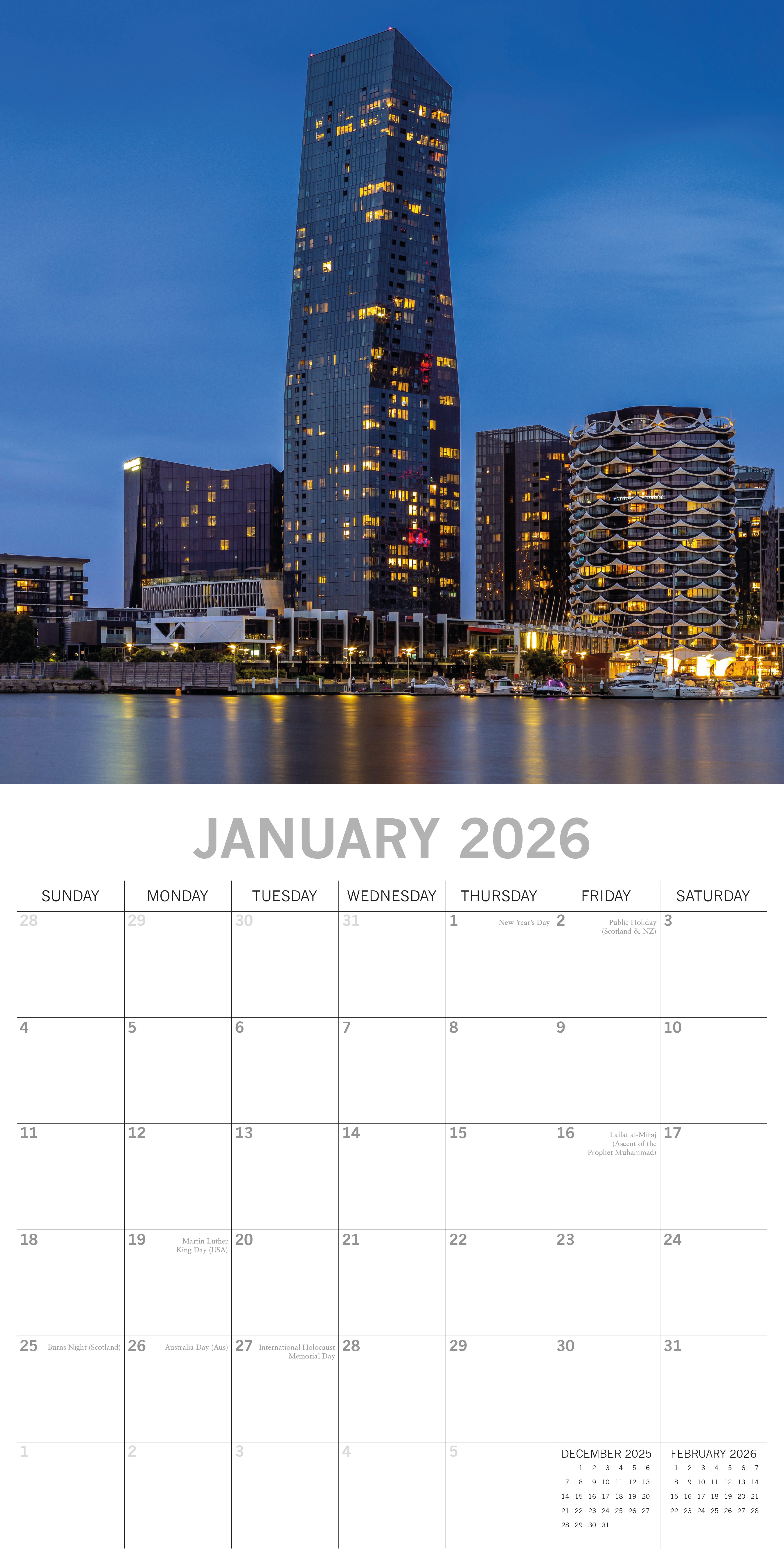 2026 Melbourne - Square Wall Calendar