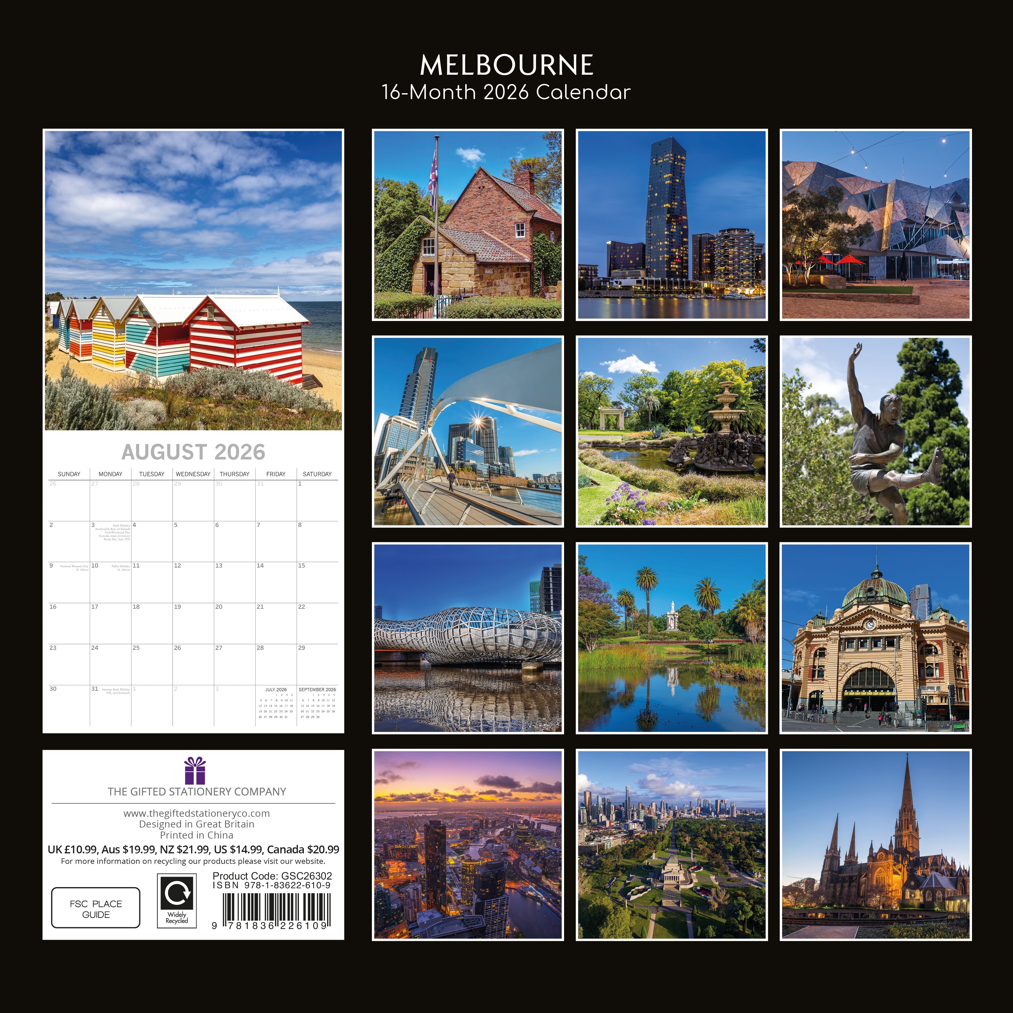 2026 Melbourne - Square Wall Calendar