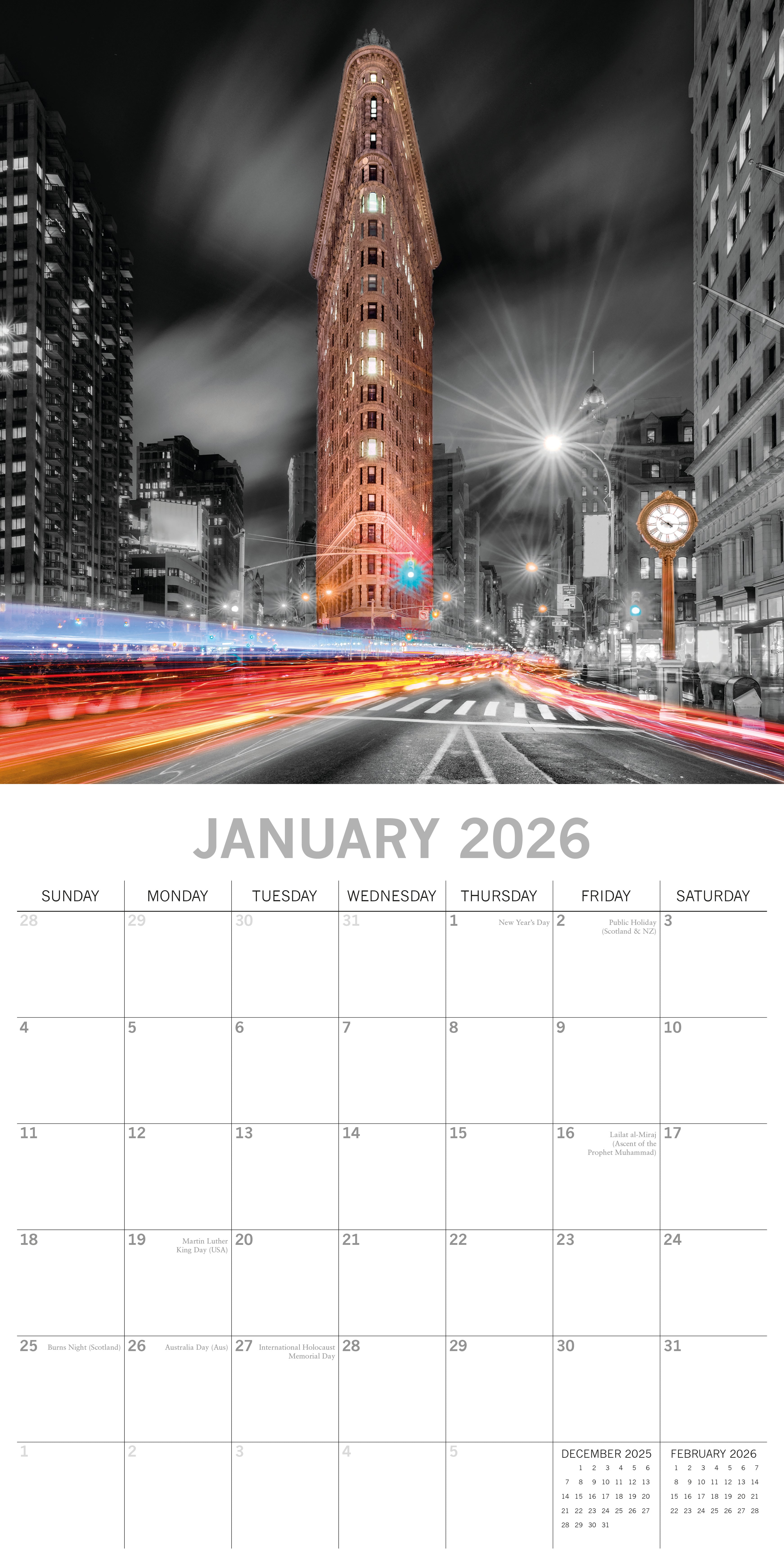 2026 New York Limelight - Square Wall Calendar