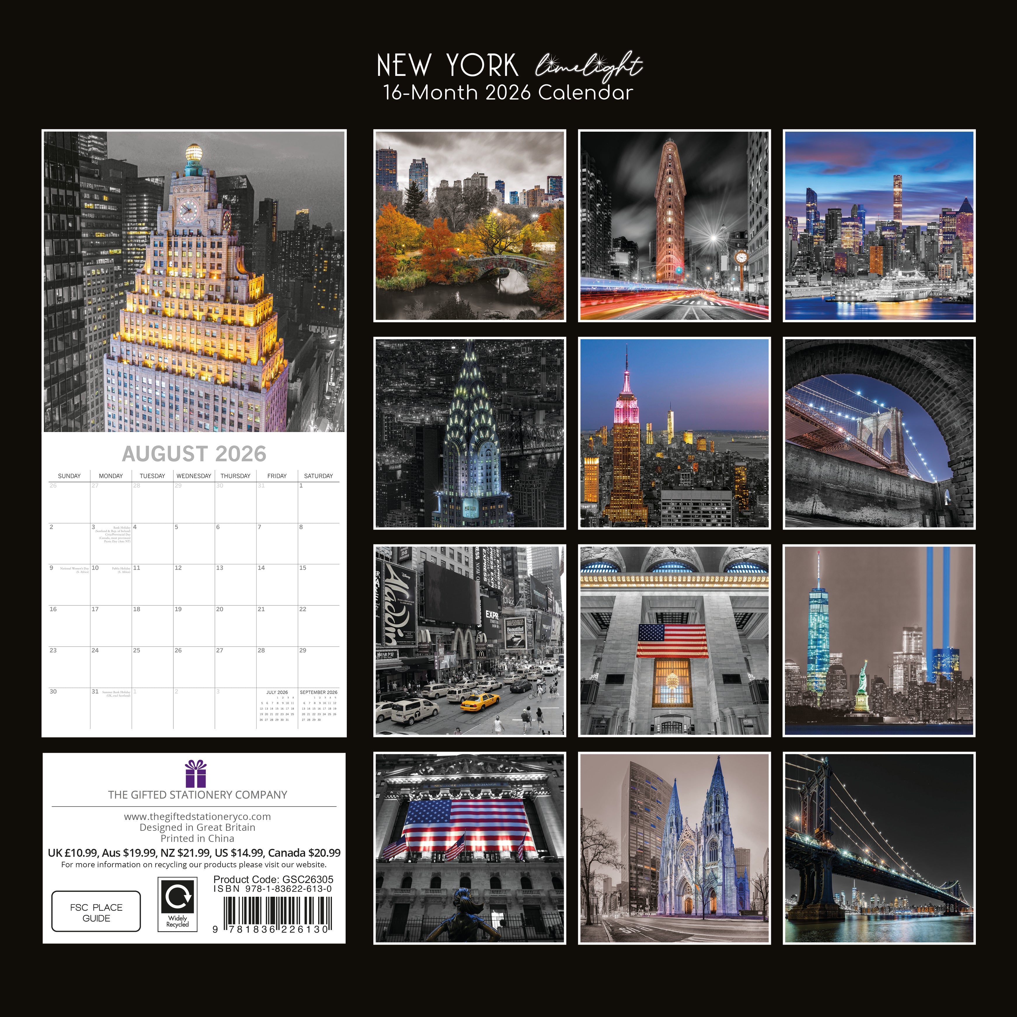 2026 New York Limelight - Square Wall Calendar