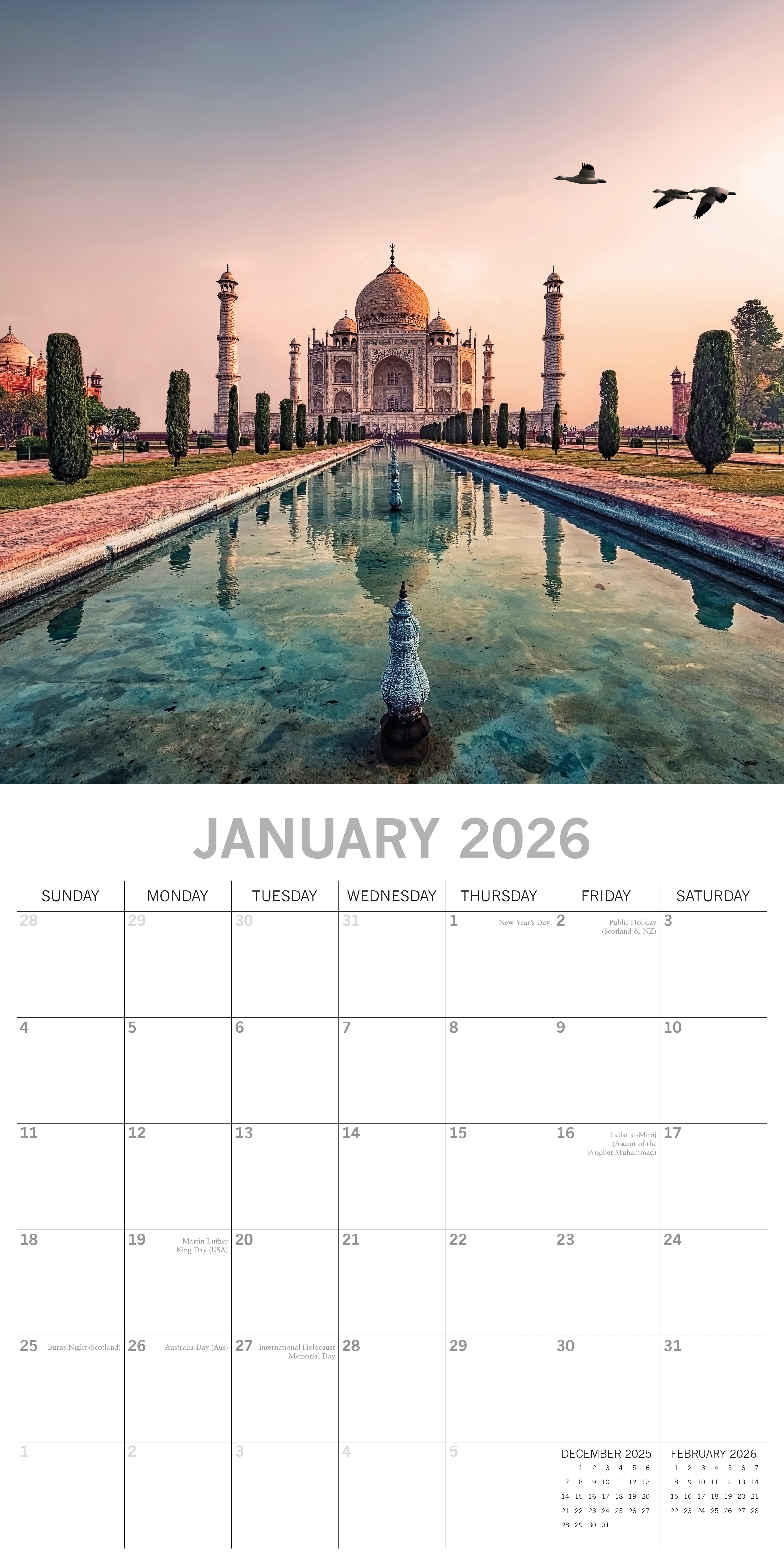 2026 Travel the World - Square Wall Calendar