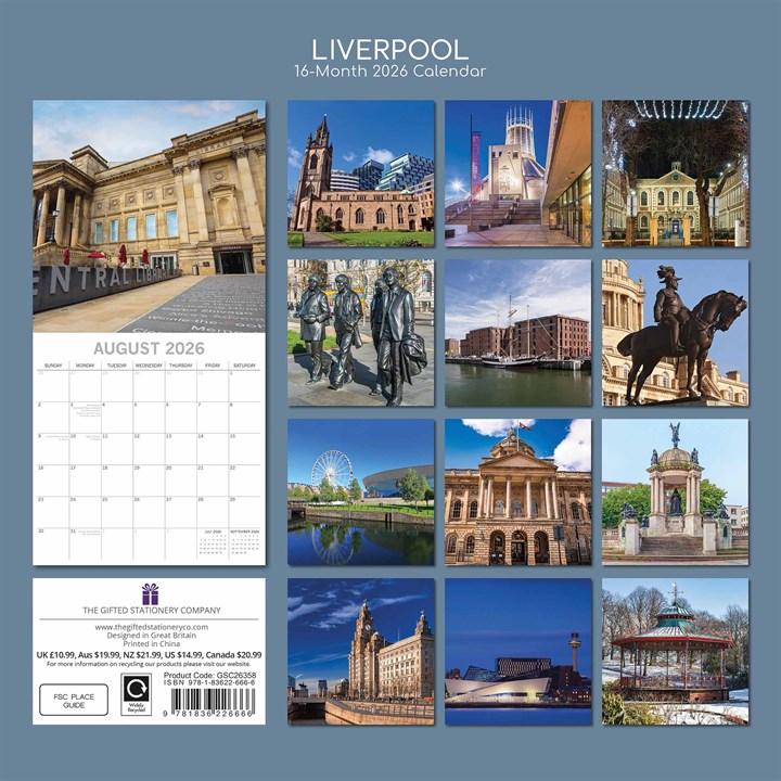 2026 Liverpool - Square Wall Calendar
