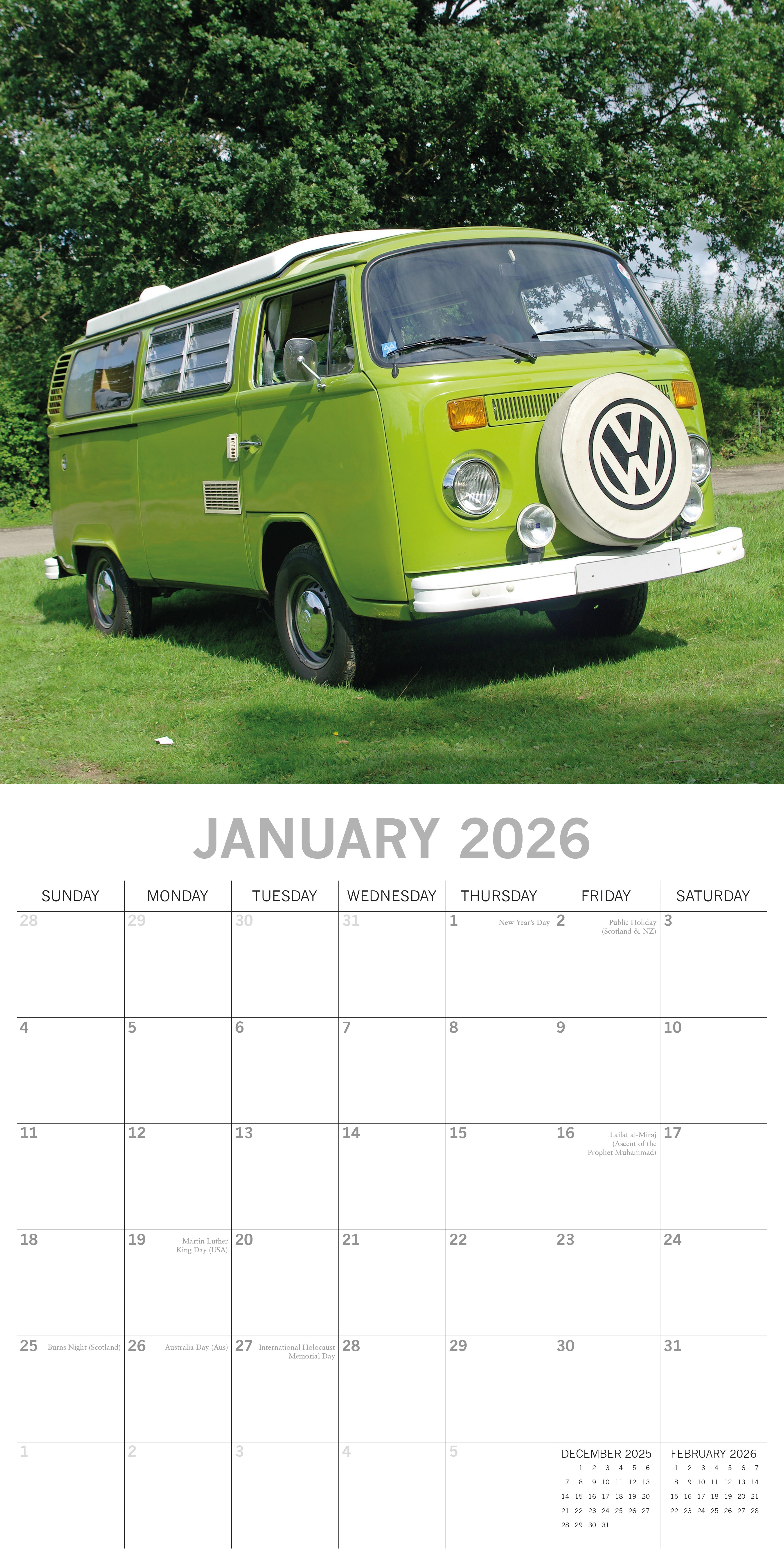2026 Camper Vans - Square Wall Calendar