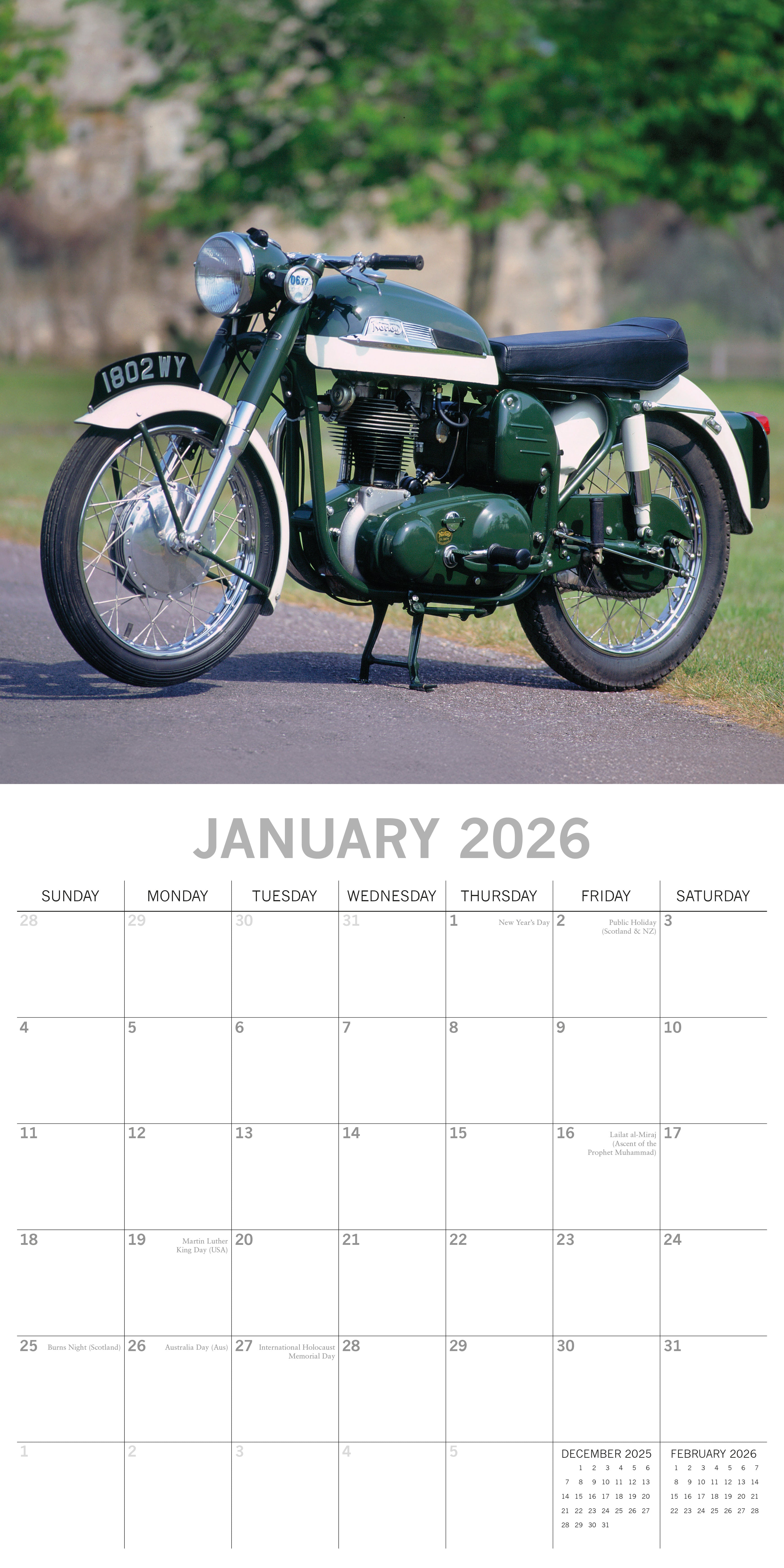 2026 Classic Bikes - Square Wall Calendar