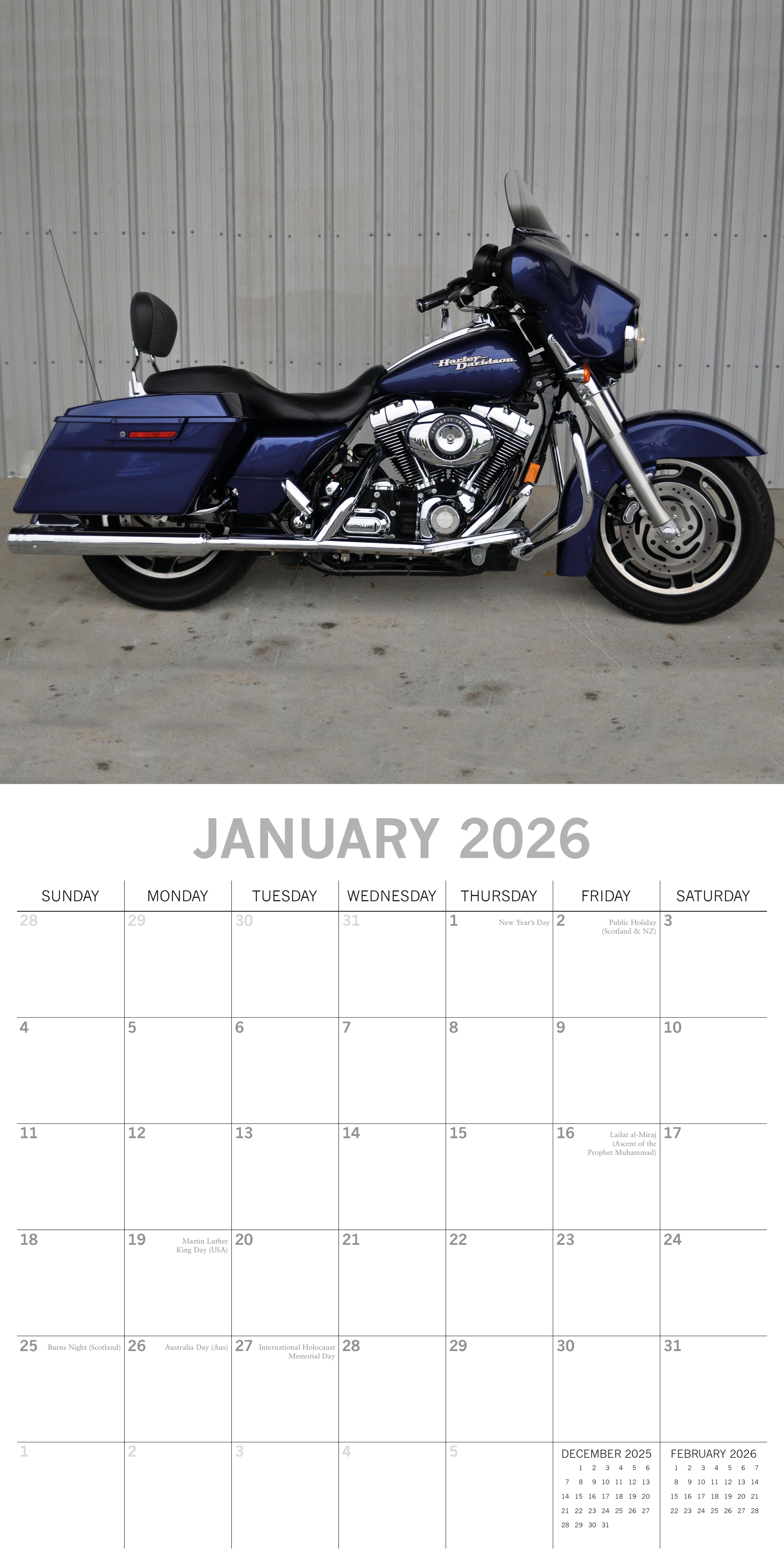 2026 Harleys - Square Wall Calendar