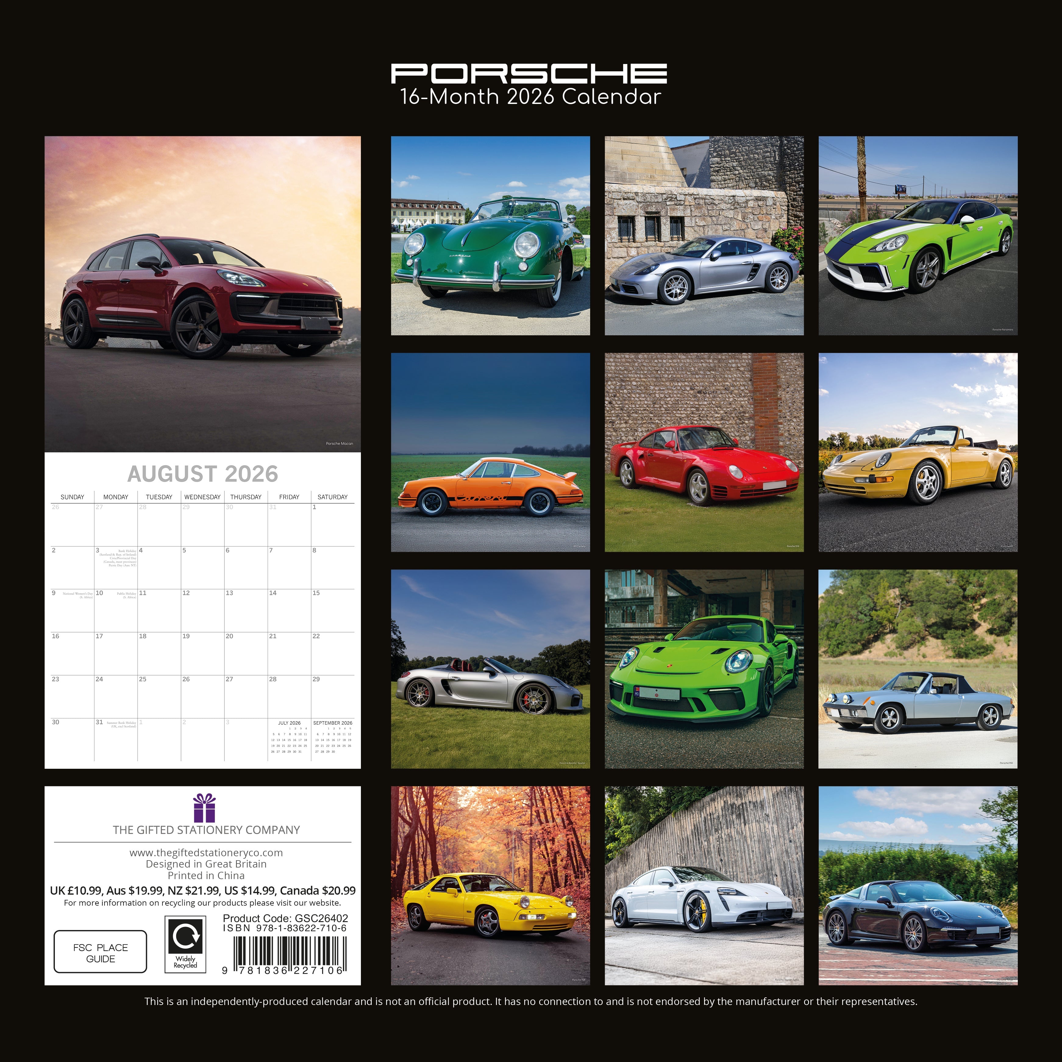 2026 Porsche - Square Wall Calendar
